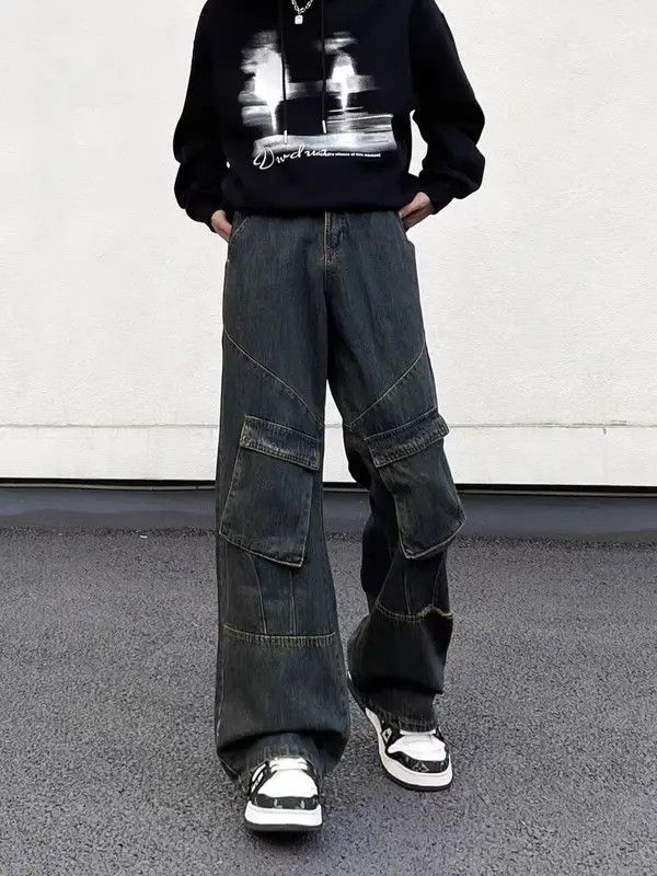 Japanese Brand vintage washed distressed patchwork multi-pocket work jeans Size US 34 / EU 50 - 4 Thumbnail