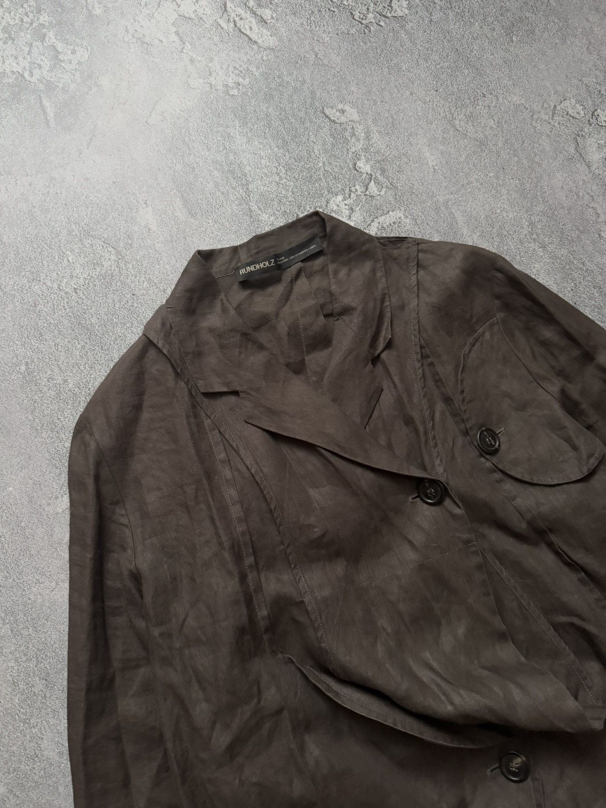 Designer × Rundholz Rundholz L Avantgarde linen blazer jacket asymmetrical relax Size L / US 10 / IT 46 - 2 Thumbnail