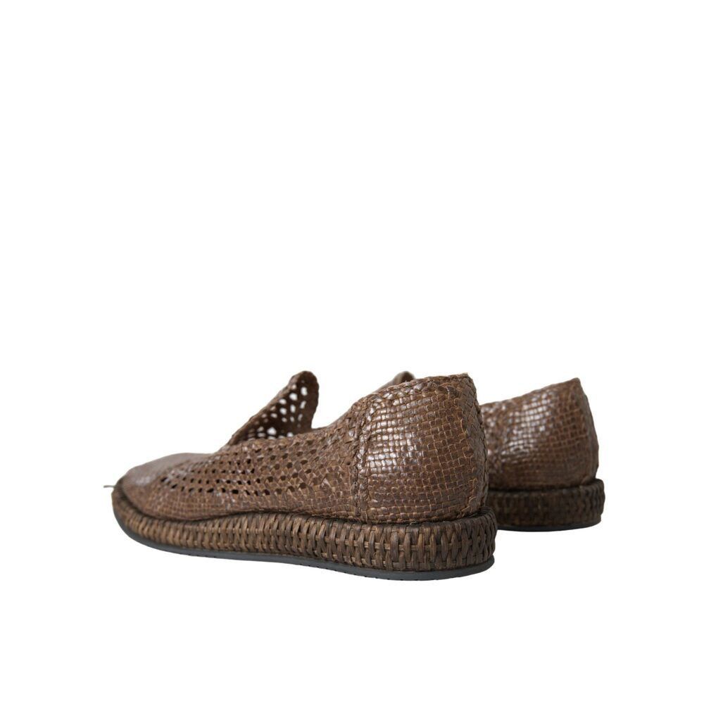 Dolce & Gabbana Dolce & Gabbana Brown Woven Leather Loafers Casual Shoes Size US 8 / EU 41 - 4 Thumbnail