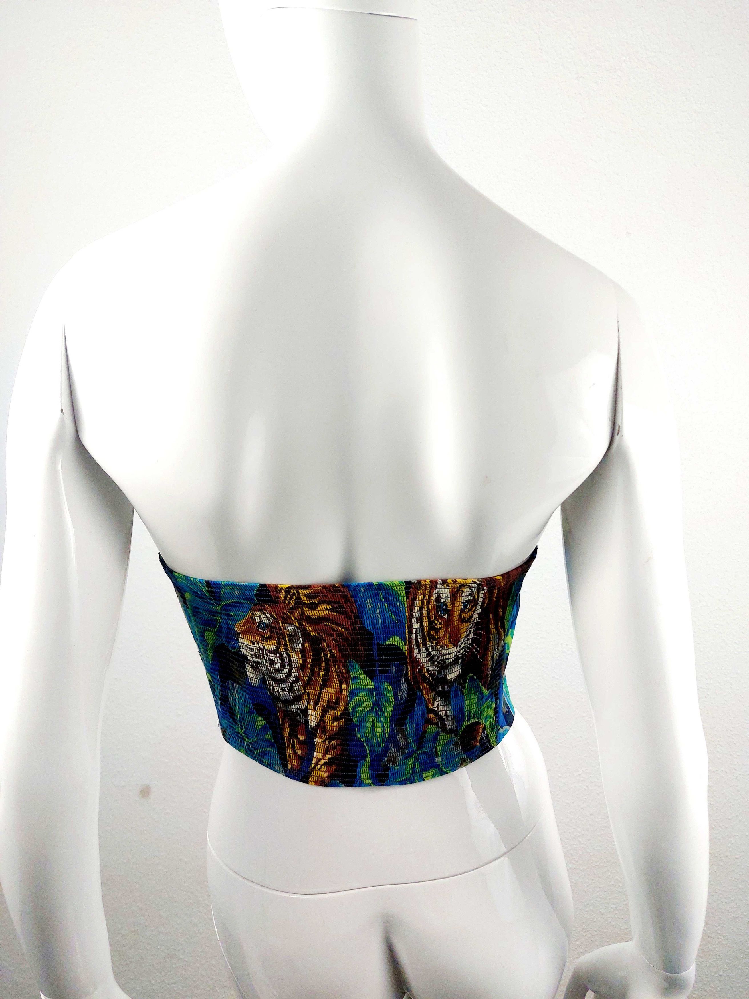 Kenzo Archive Kenzo Jungle Tropical Tiger Leaf Y2K Bustier Corset Size S / US 4 / IT 40 - 6 Thumbnail