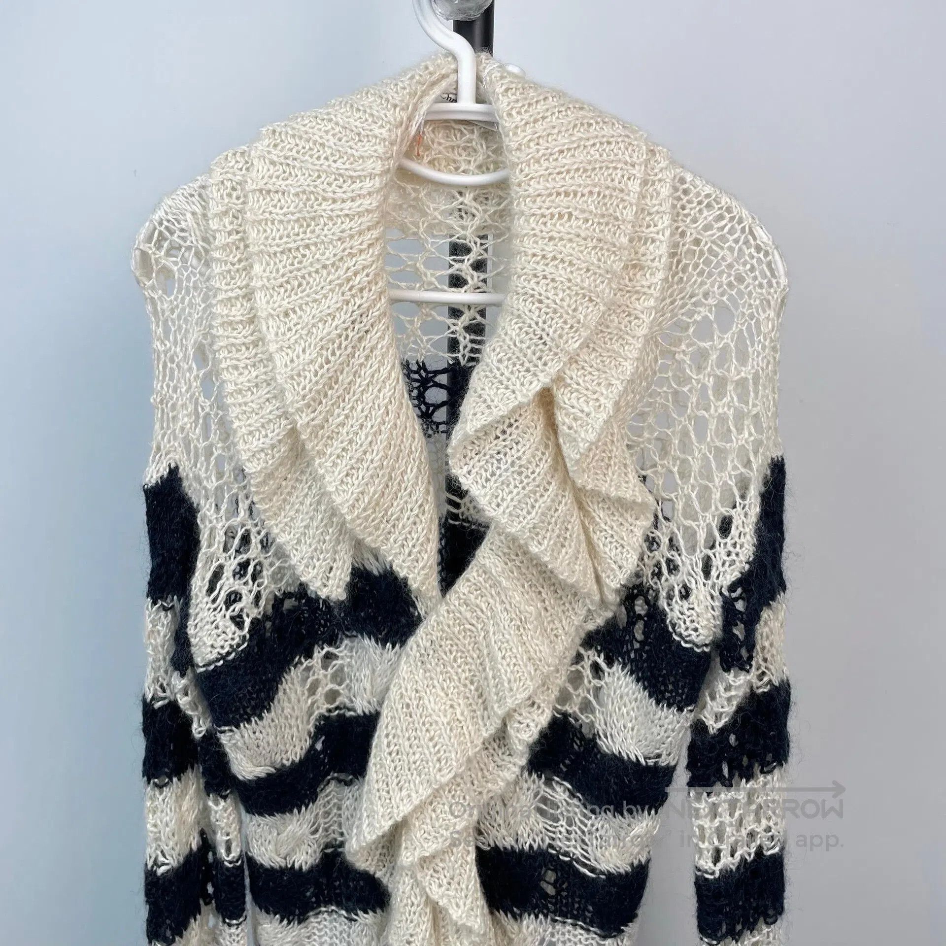 Dior Dior Black and White Striped V Neck Long Sleeve Knit Cardi Size XS / US 0-2 / IT 36-38 - 4 Thumbnail