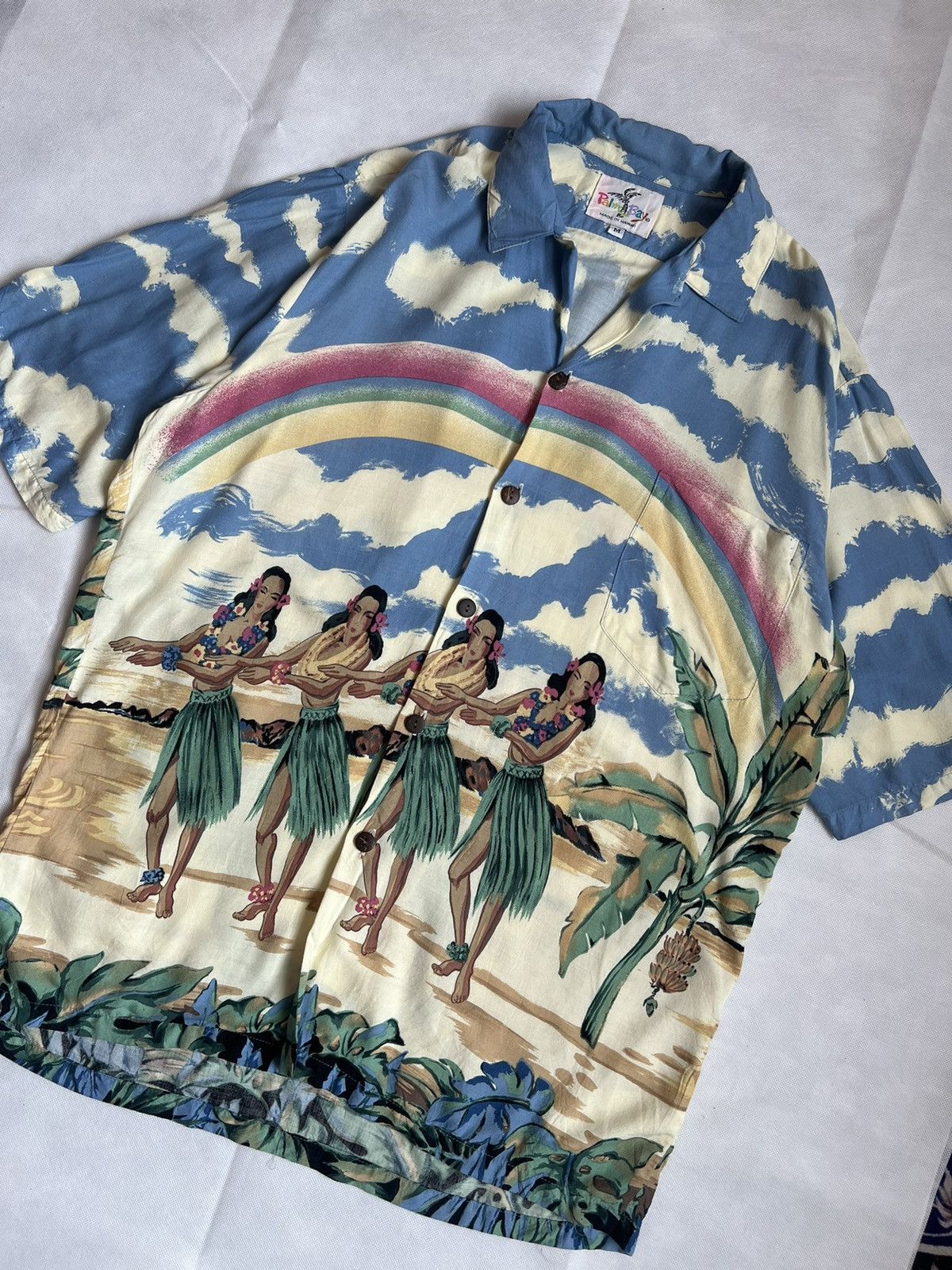 Mambo Vintage 90s Palm Bay Overprint Hawaiian Button Up Size US M / EU 48-50 / 2 - 3 Thumbnail