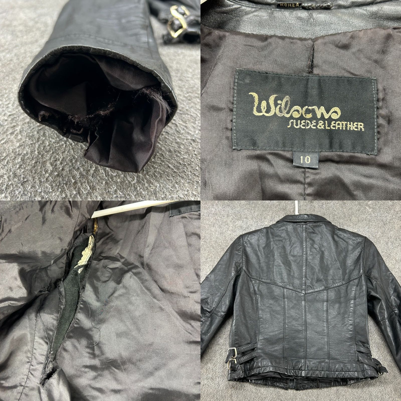 Vintage VINTAGE Wilsons Leather Jacket Women 10 Black Bomber Genuine Biker Crop Moto 80s Size L / US 10 / IT 46 - 10 Thumbnail