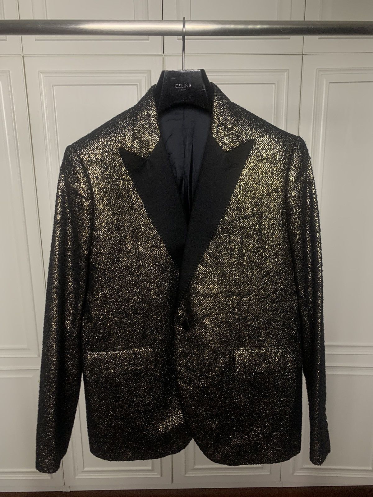 Celine Celine 2019FW Glitter Le smoking blazer Size US M / EU 48-50 / 2 - 1 Thumbnail
