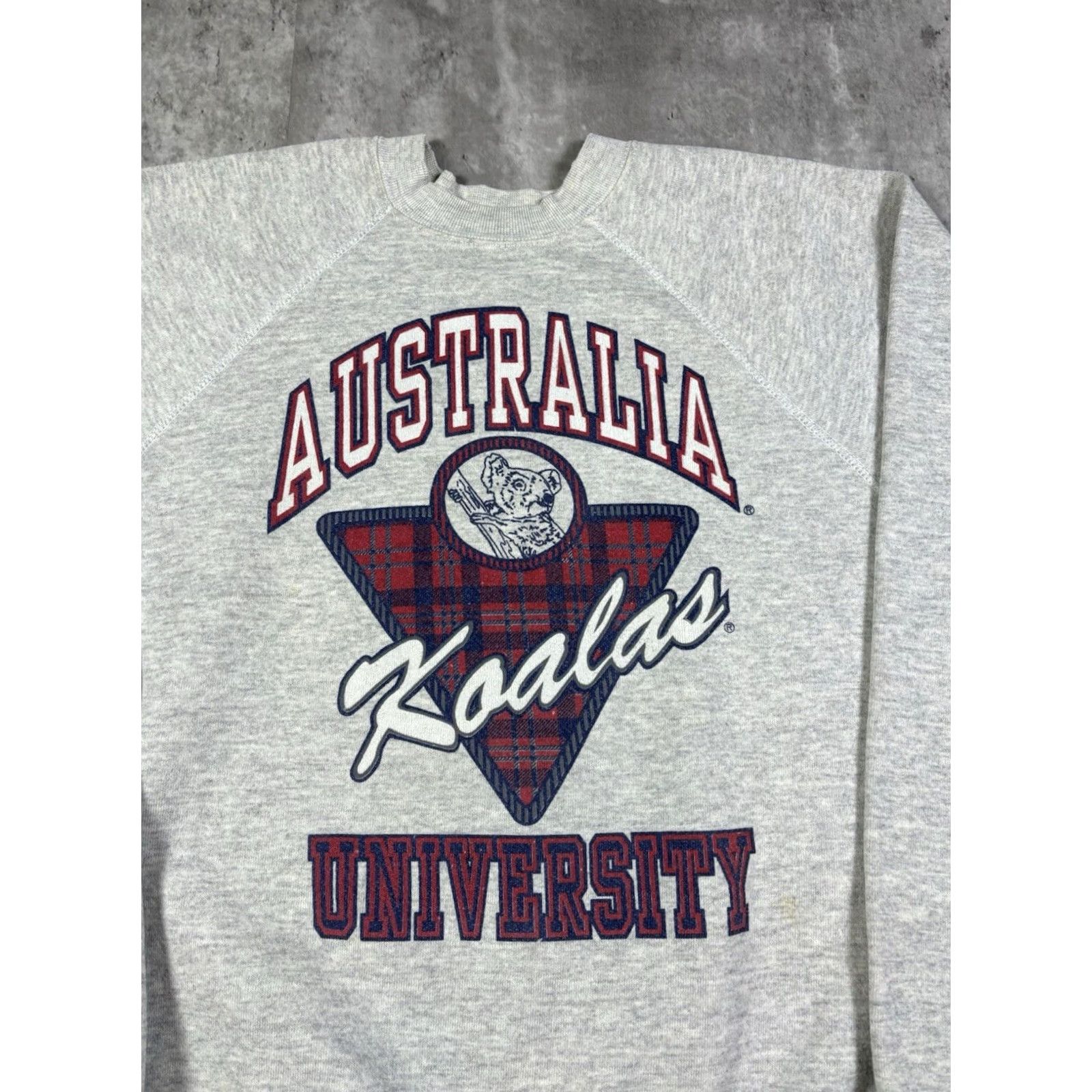 Hanes VINTAGE University Sweatshirt Gray Pullover L Hanes Men 80s 90s Graphic Print College Football Hardwearing Wool Blend? Size US L / EU 52-54 / 3 - 2 Thumbnail