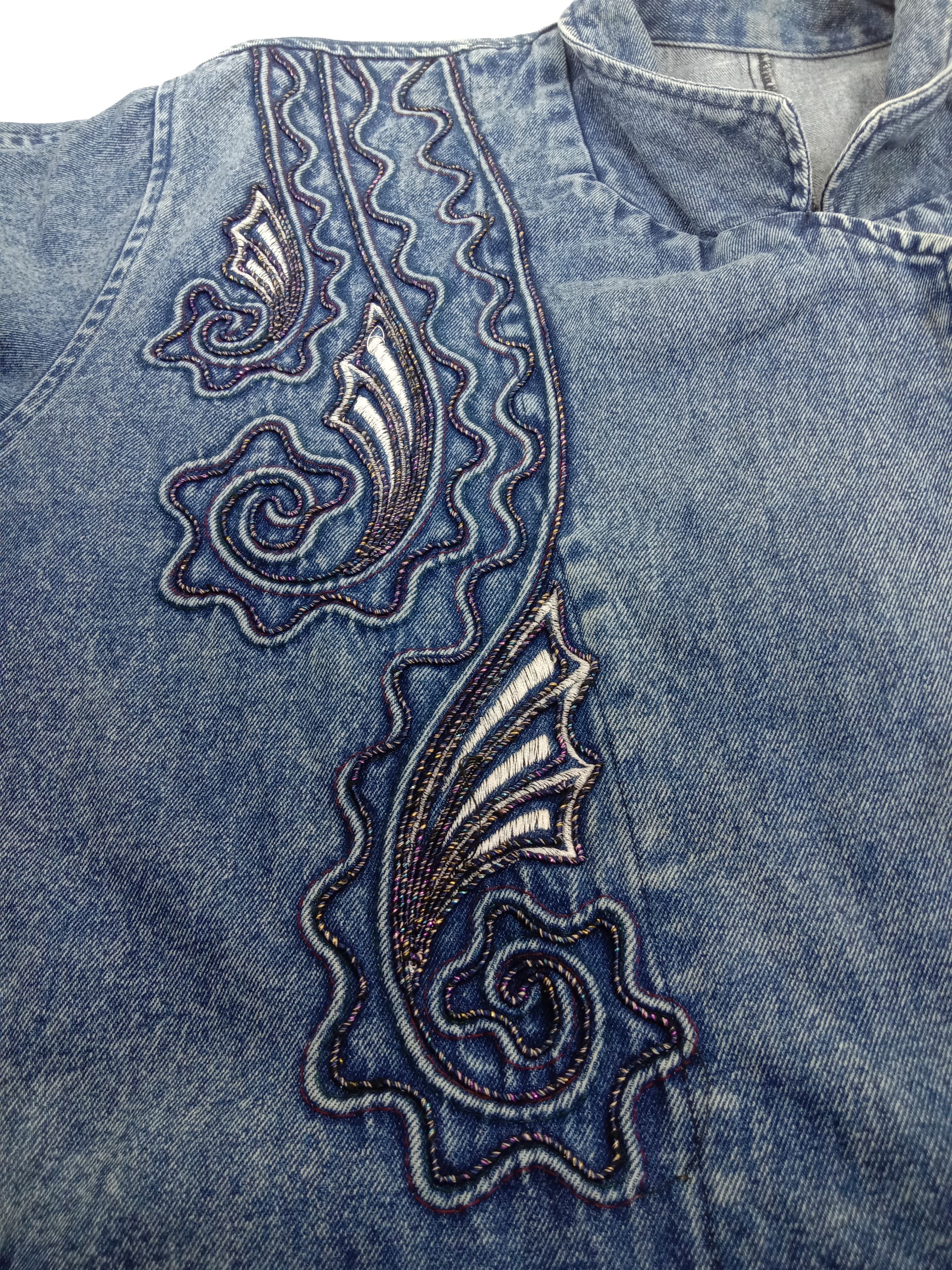 Japanese Brand Vintage Designer Embroidery Art Denim Jacket Size US XL / EU 56 / 4 - 9 Thumbnail