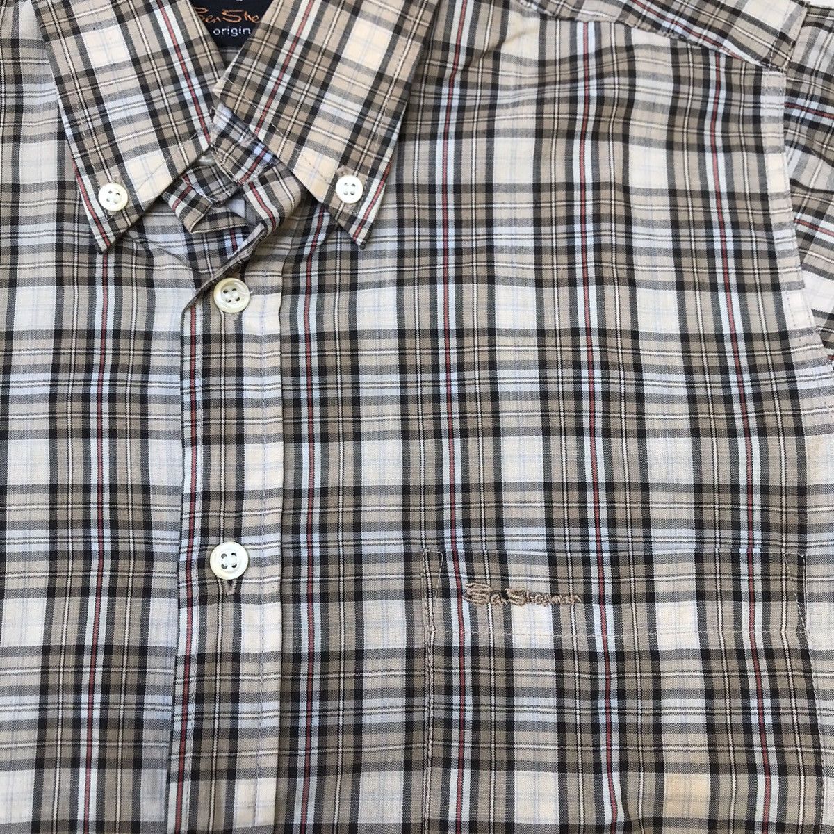 Ben Sherman × Vintage Ben Sherman 70s Button Down Trimfit Shirt 3 finger colar Size US M / EU 48-50 / 2 - 7 Thumbnail
