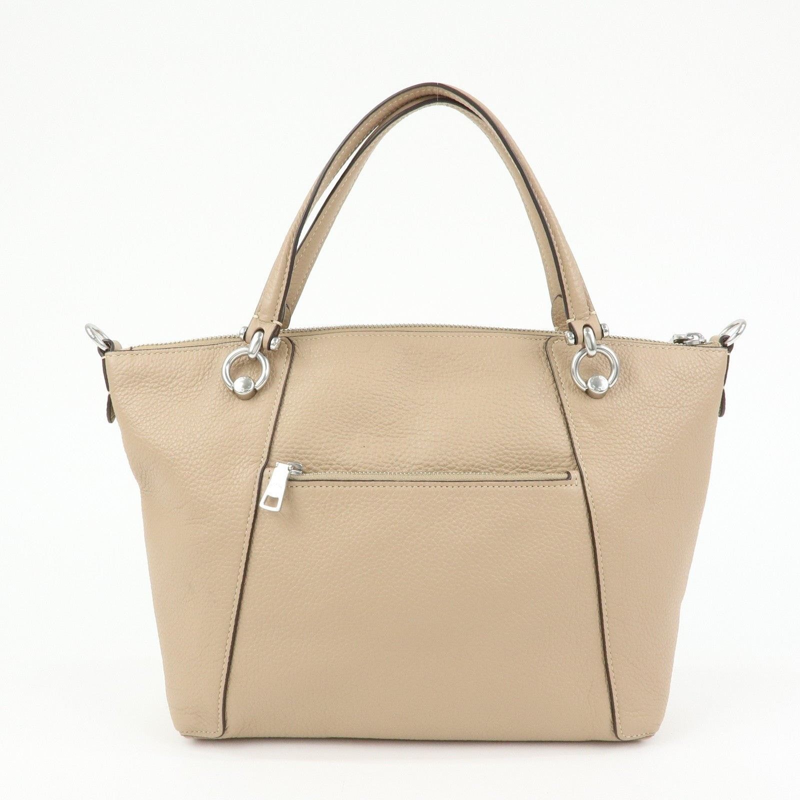 Coach Coach Kacey Leather Shoulder Bag Beige Size ONE SIZE - 2 Thumbnail