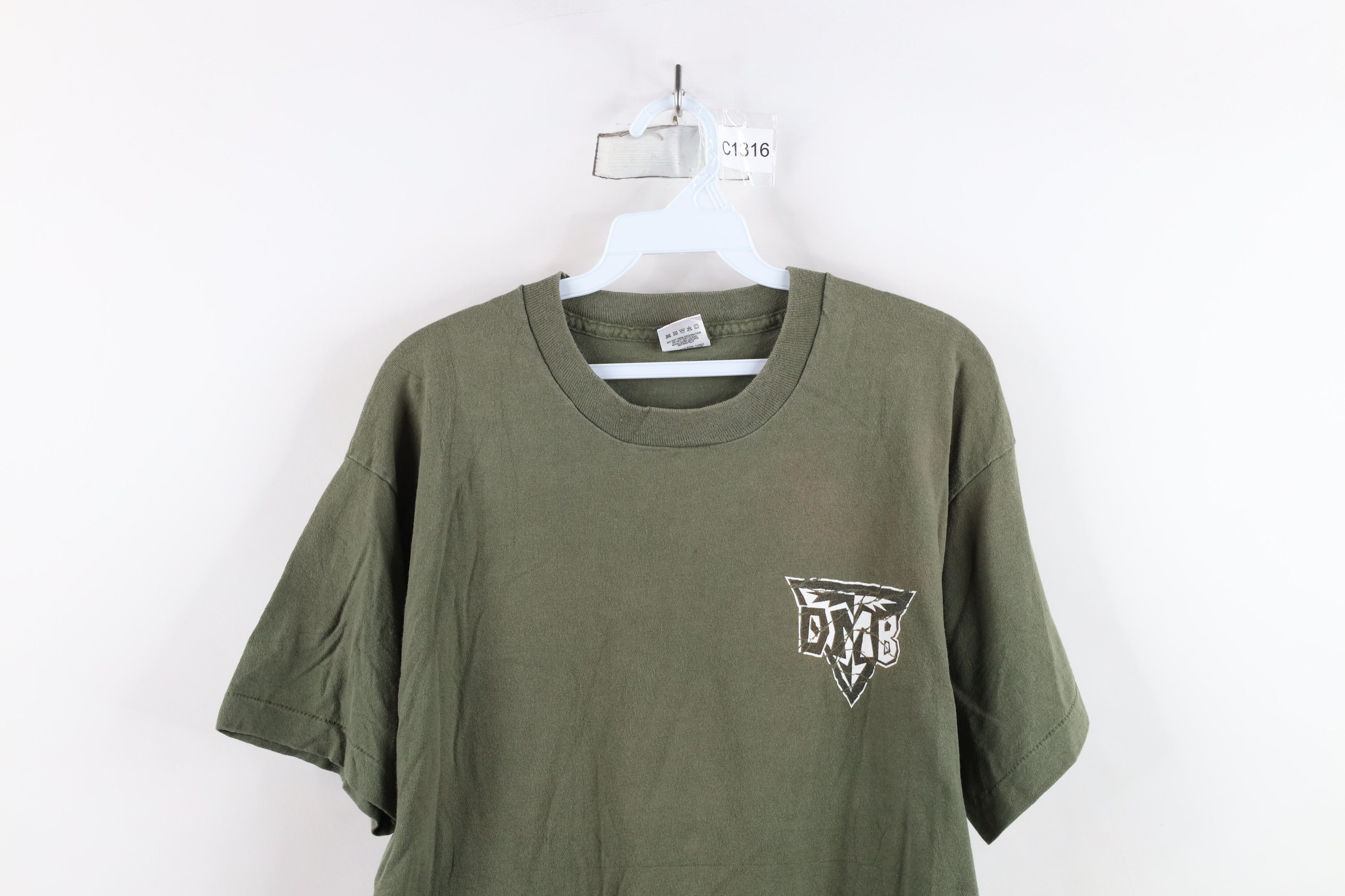 Vintage 90s Spell Dave Matthews Band DMB T-Shirt Green USA