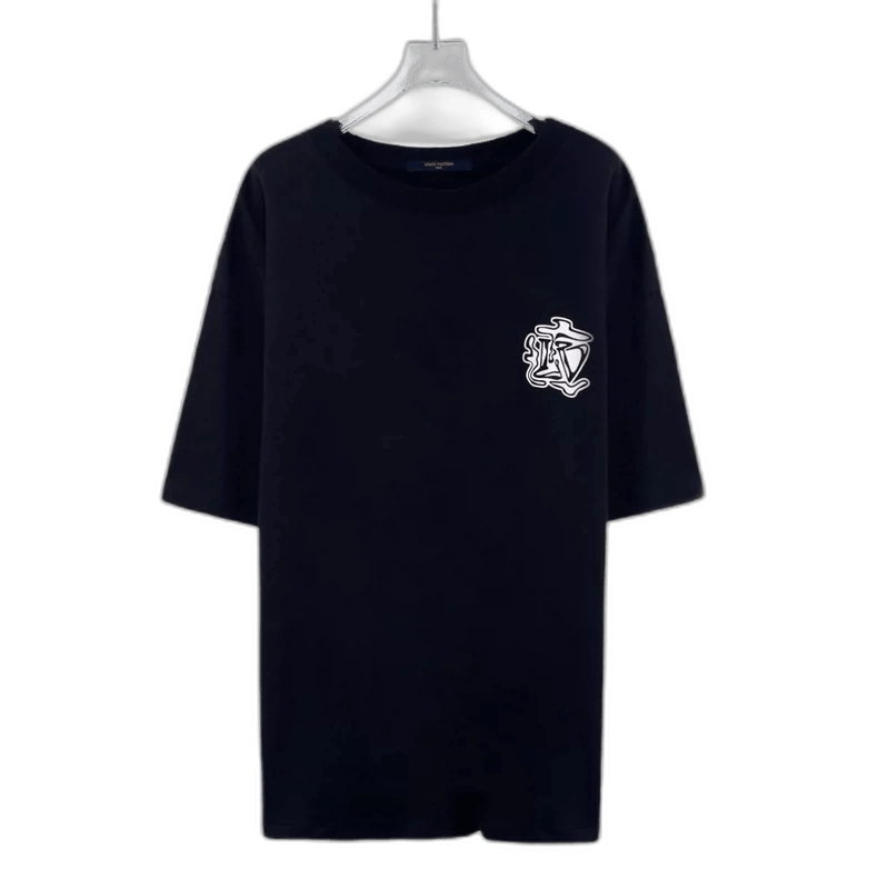 Louis Vuitton Louis Vuitton Black Logo Print Cotton T-Shirt Size US XXL / EU 58 / 5 - 1 Thumbnail