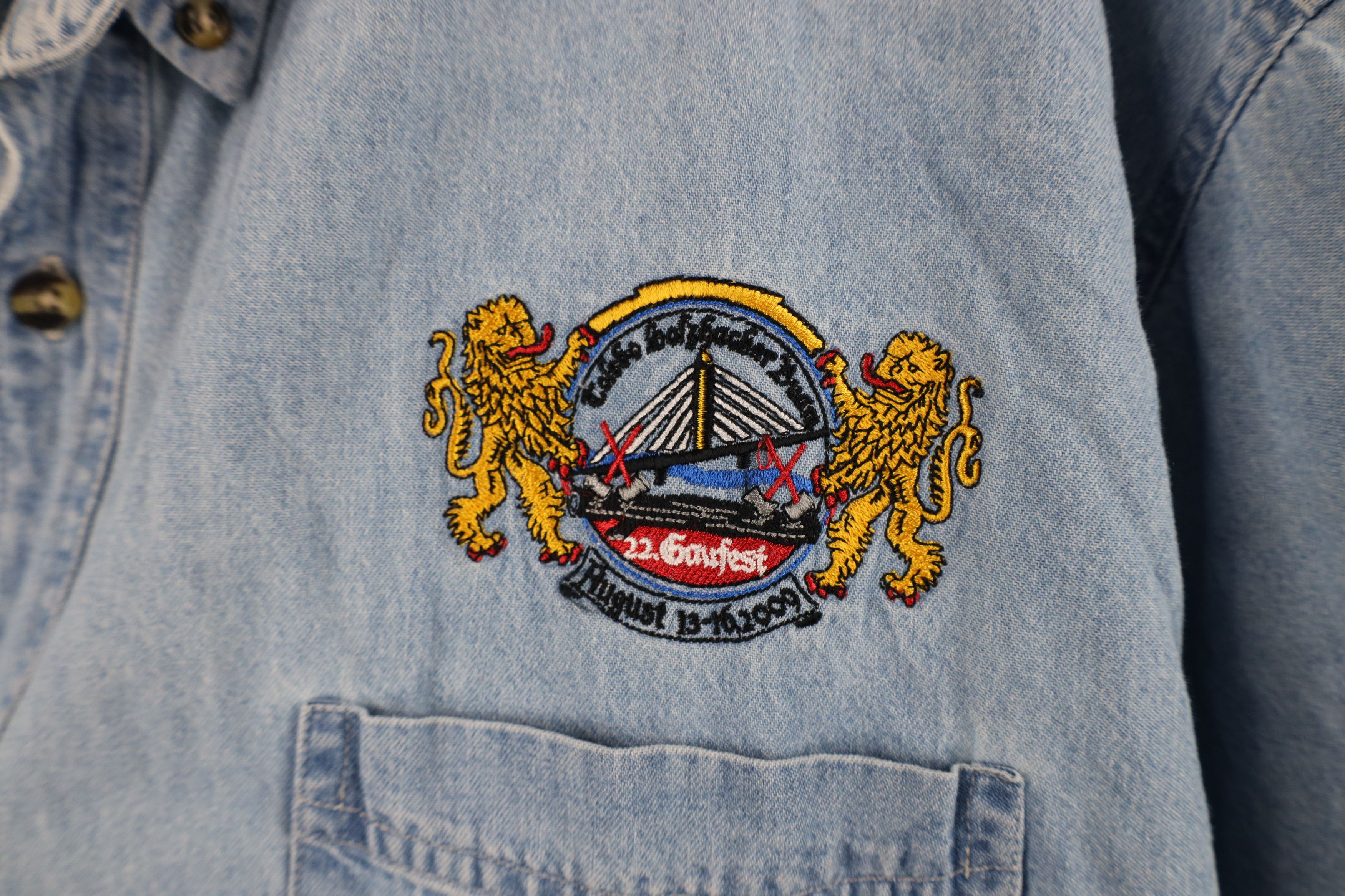 Vintage Vintage Y2K American Festival Denim Jean Button Down Shirt Size US XXL / EU 58 / 5 - 4 Thumbnail