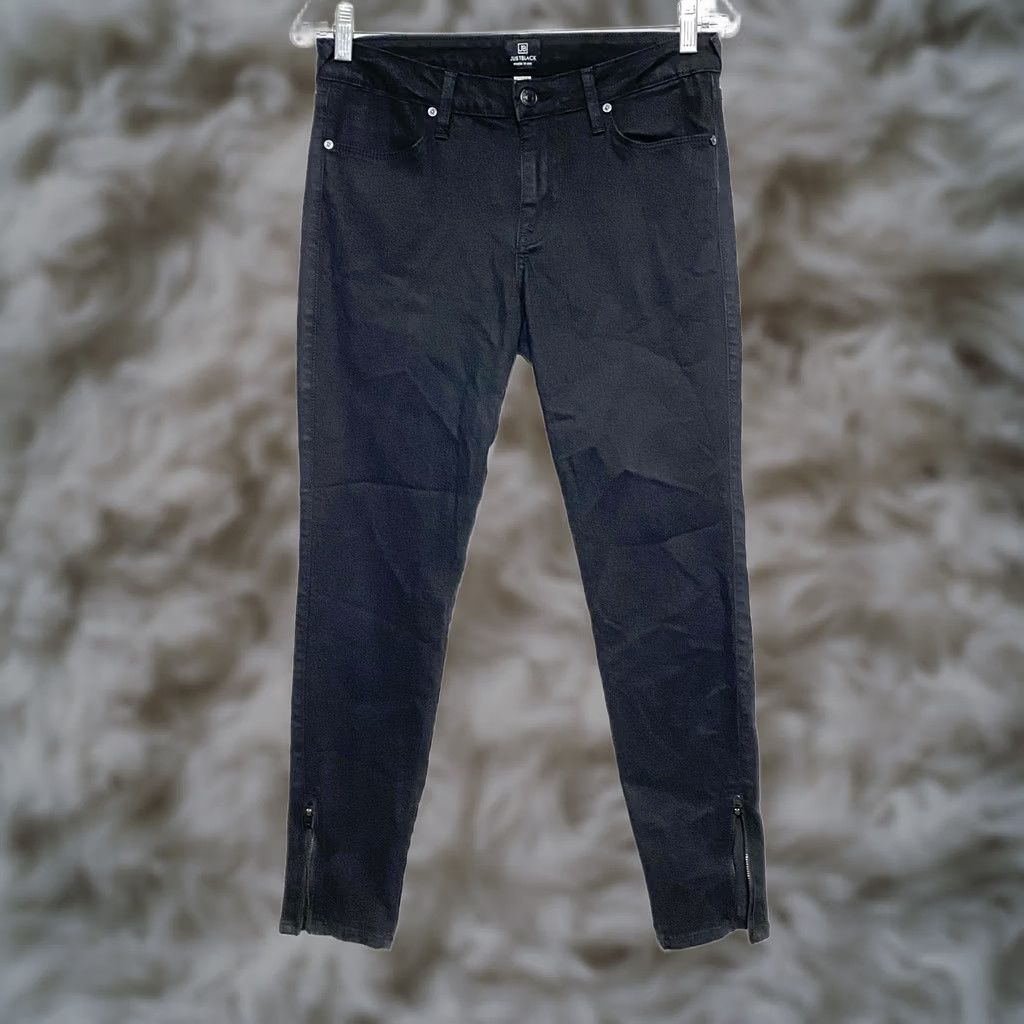 Vintage Just Black Skinny Jeans Womens 28 Ankle Zipper Stretch Grunge Whimsigoth Emo USA Size 28" / US 6 / IT 42 - 1 Thumbnail