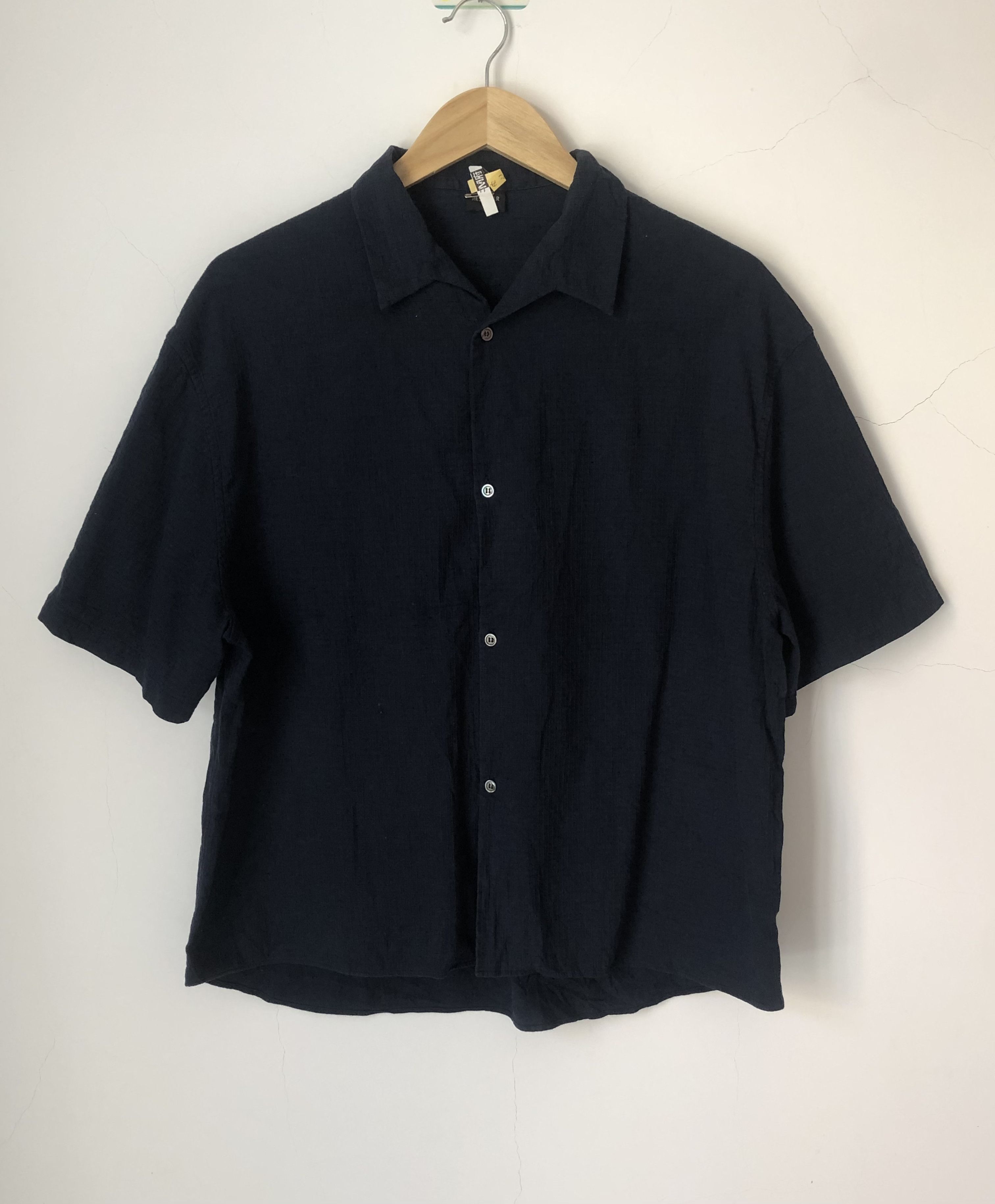 Jil Sander navy camp cropped shirt Size US S / EU 44-46 / 1 - 2 Thumbnail