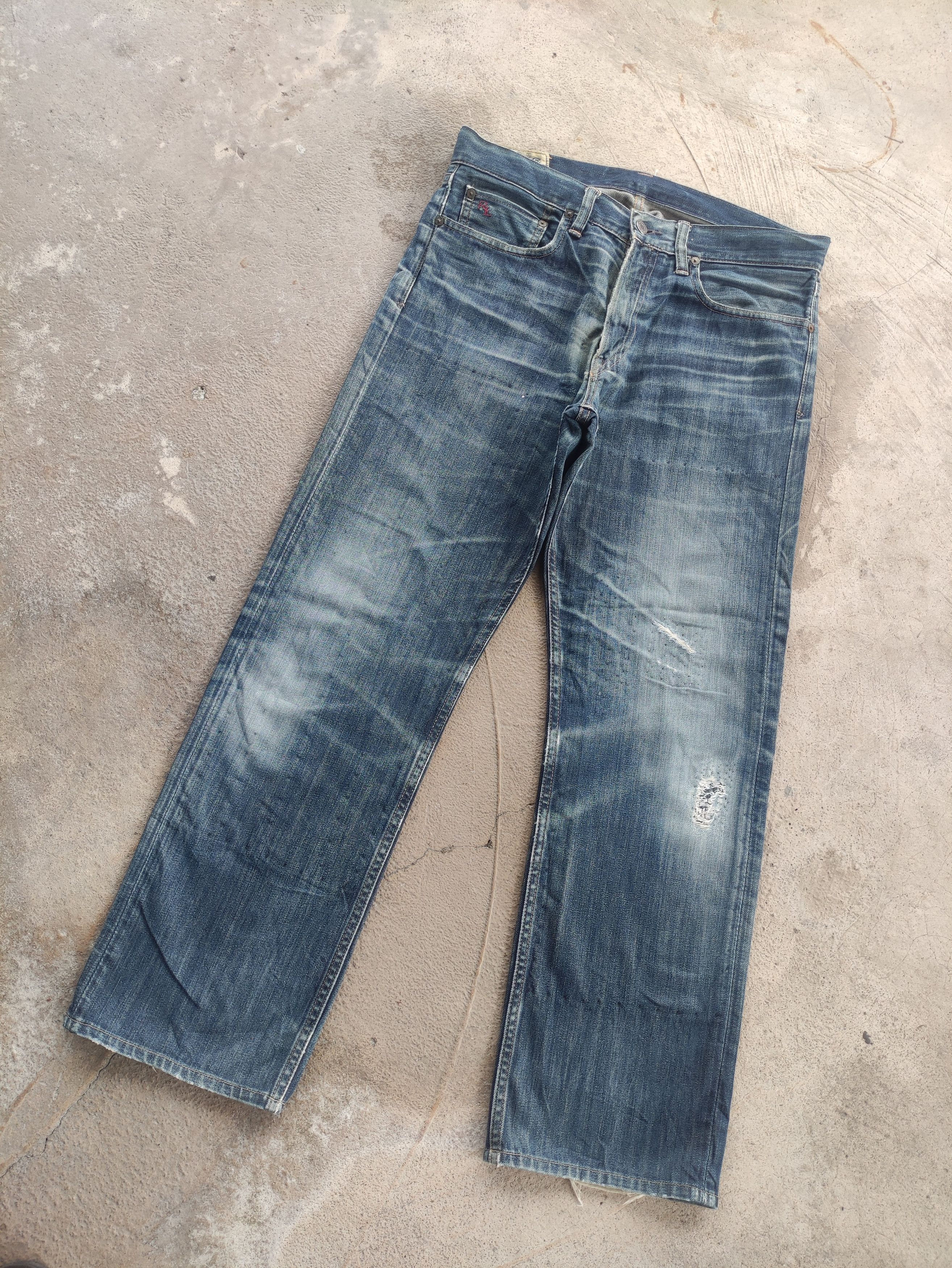 Polo Ralph Lauren Vintage Polo Ralph Lauren Selvedge Distressed Faded Denim Size US 35 - 2 Thumbnail