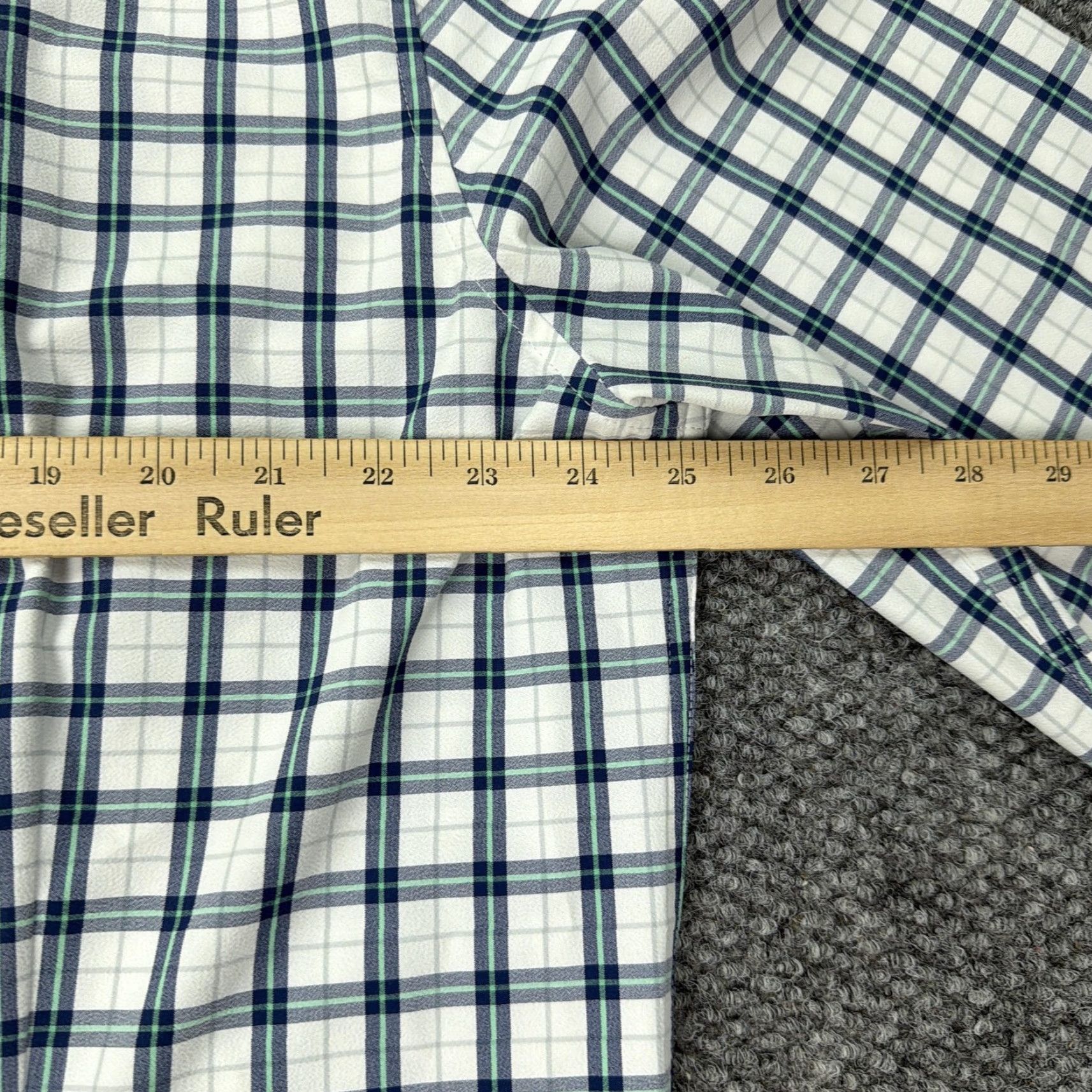 Mizzen+Main Mizzen+Main Leeward Shirt Mens 2XL White Blue Green Plaid Stretch Fit Casual Dress Shirt Size US XXL / EU 58 / 5 - 7 Thumbnail