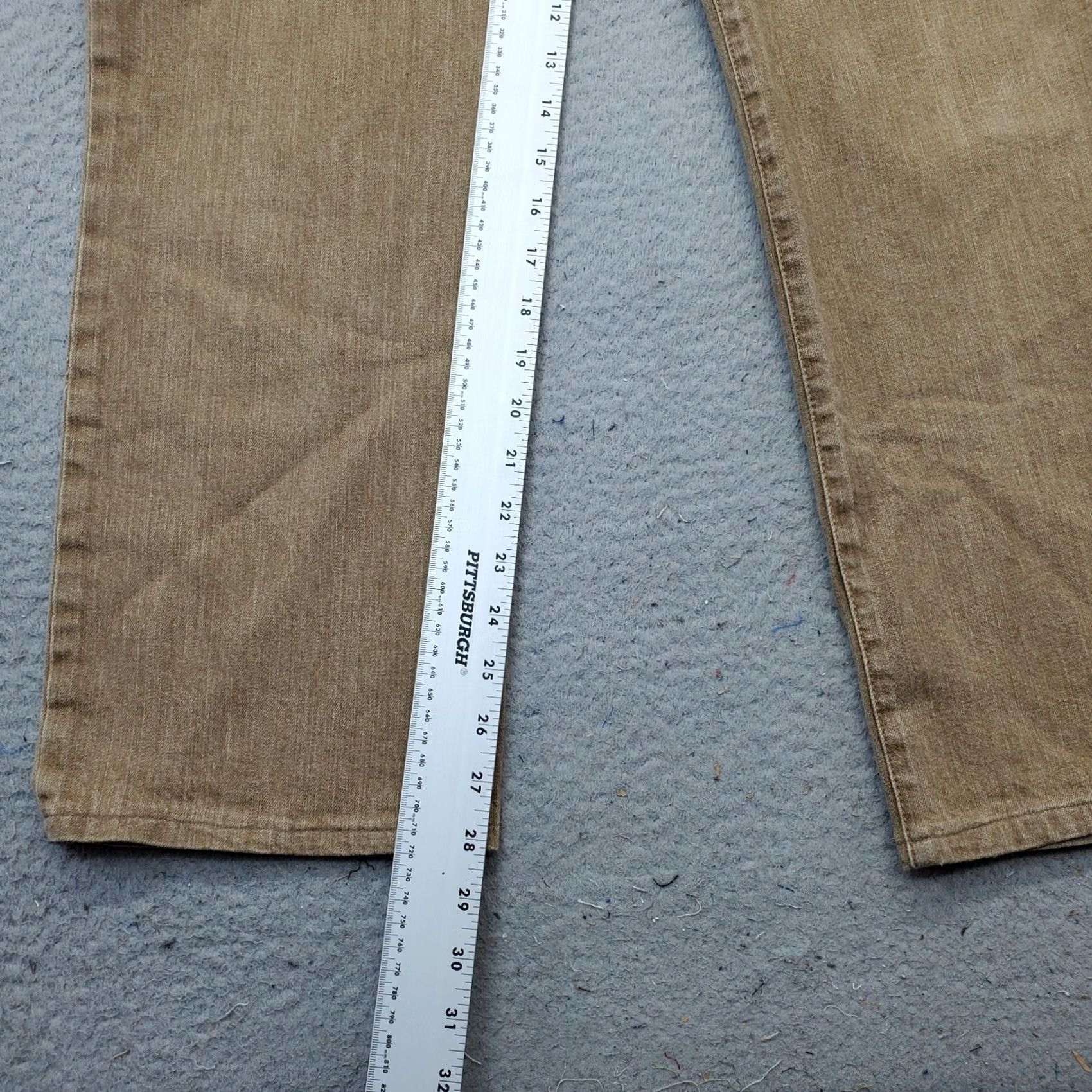 Ralph Lauren Lauren Ralph Lauren Jeans Women’s 16 Tan Denim Wide-Leg 5 Pocket Design Jeans Slim 28.25 Inseam Medium Wash Cotton Button Closure Denim Pattern Solid Size 38" / US 16 / IT 52 - 4 Thumbnail