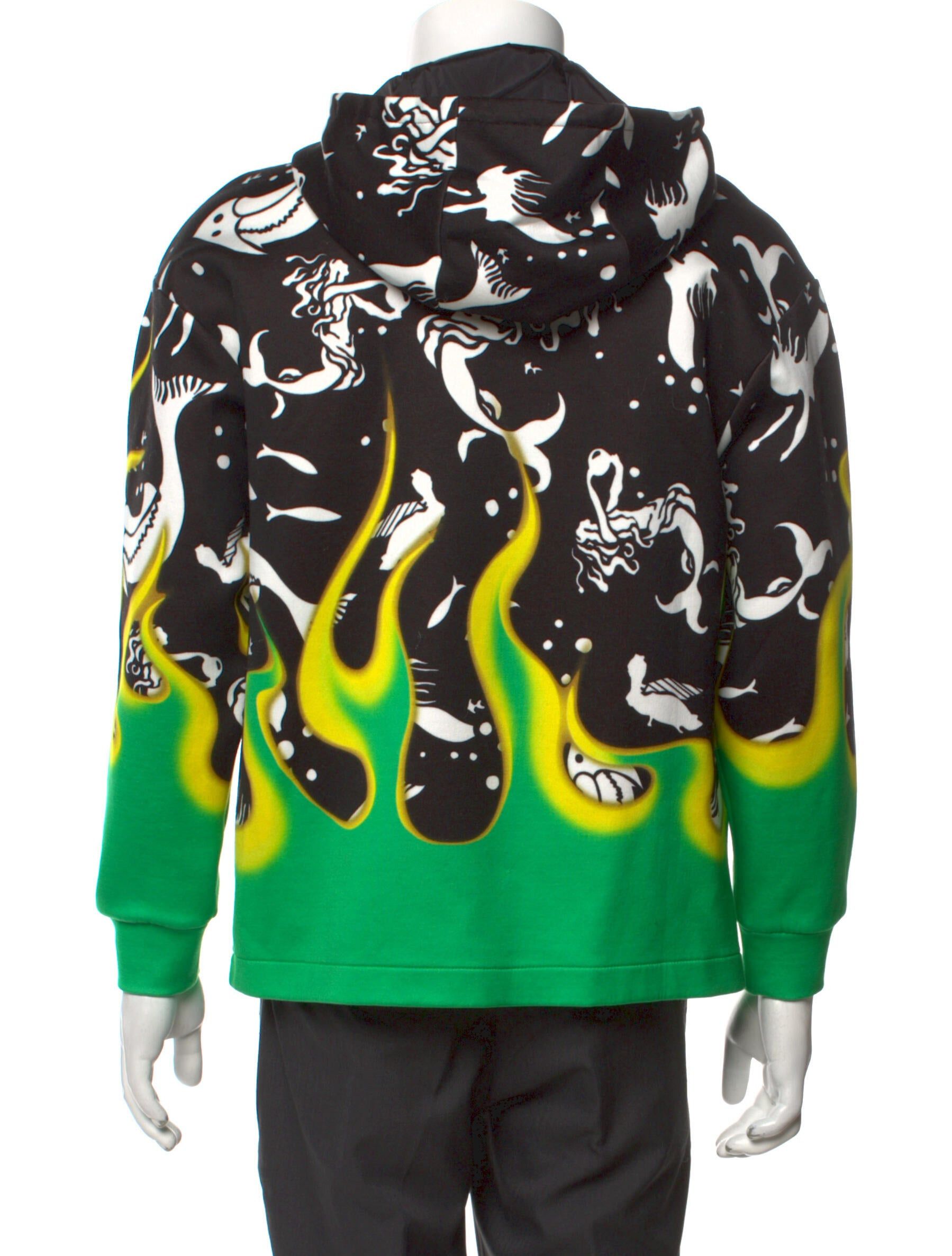 Prada PRADA Special Edition Mermaid Flames Hoodie Size S VERY RARE Size S / US 4 / IT 40 - 7 Thumbnail