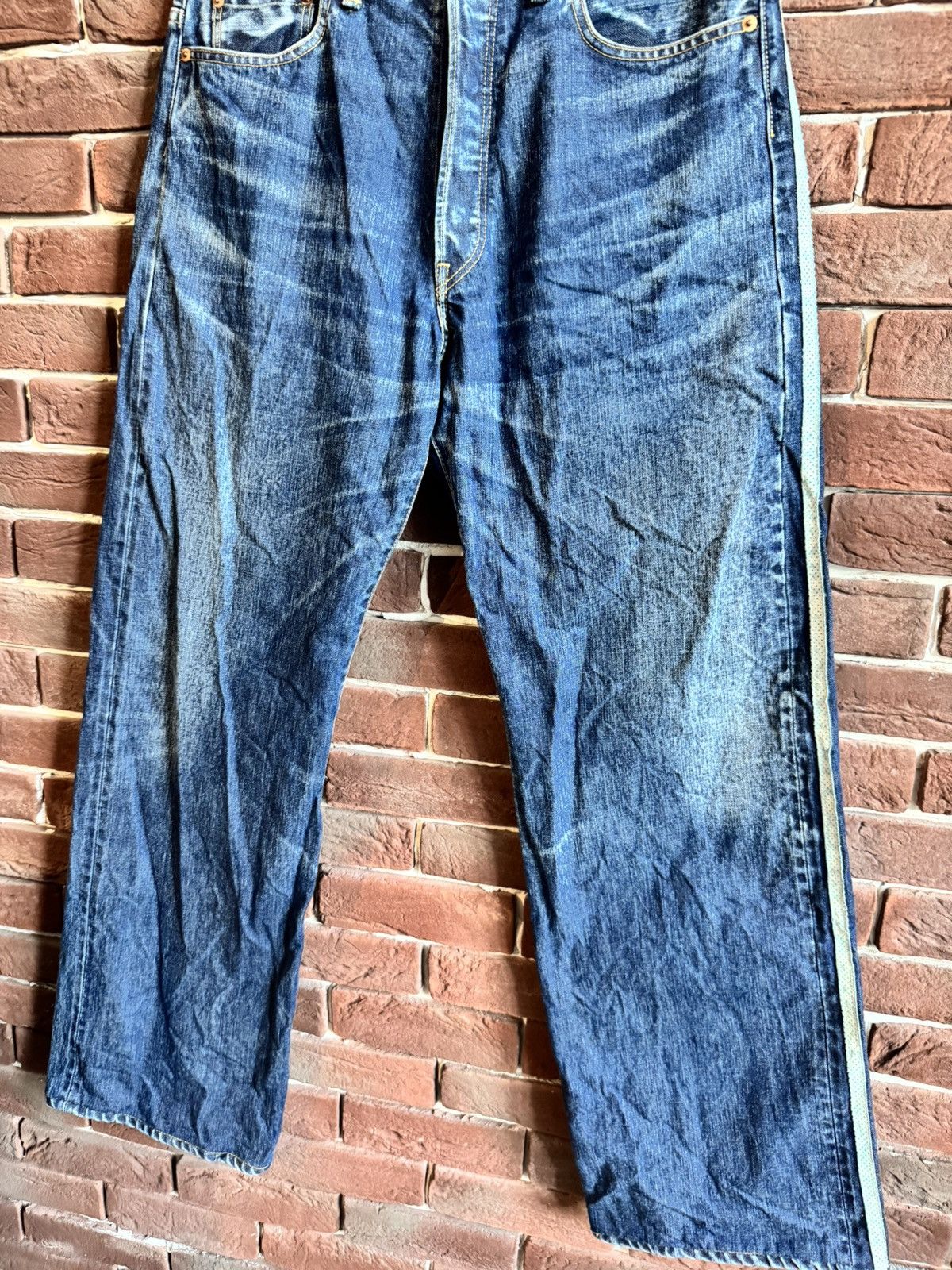 Y-3 Y-3 'SS/2004' RUNWAY 3-Stripe LOGO Blue Denim JEANS Sz 34 Size US 34 / EU 50 - 5 Thumbnail