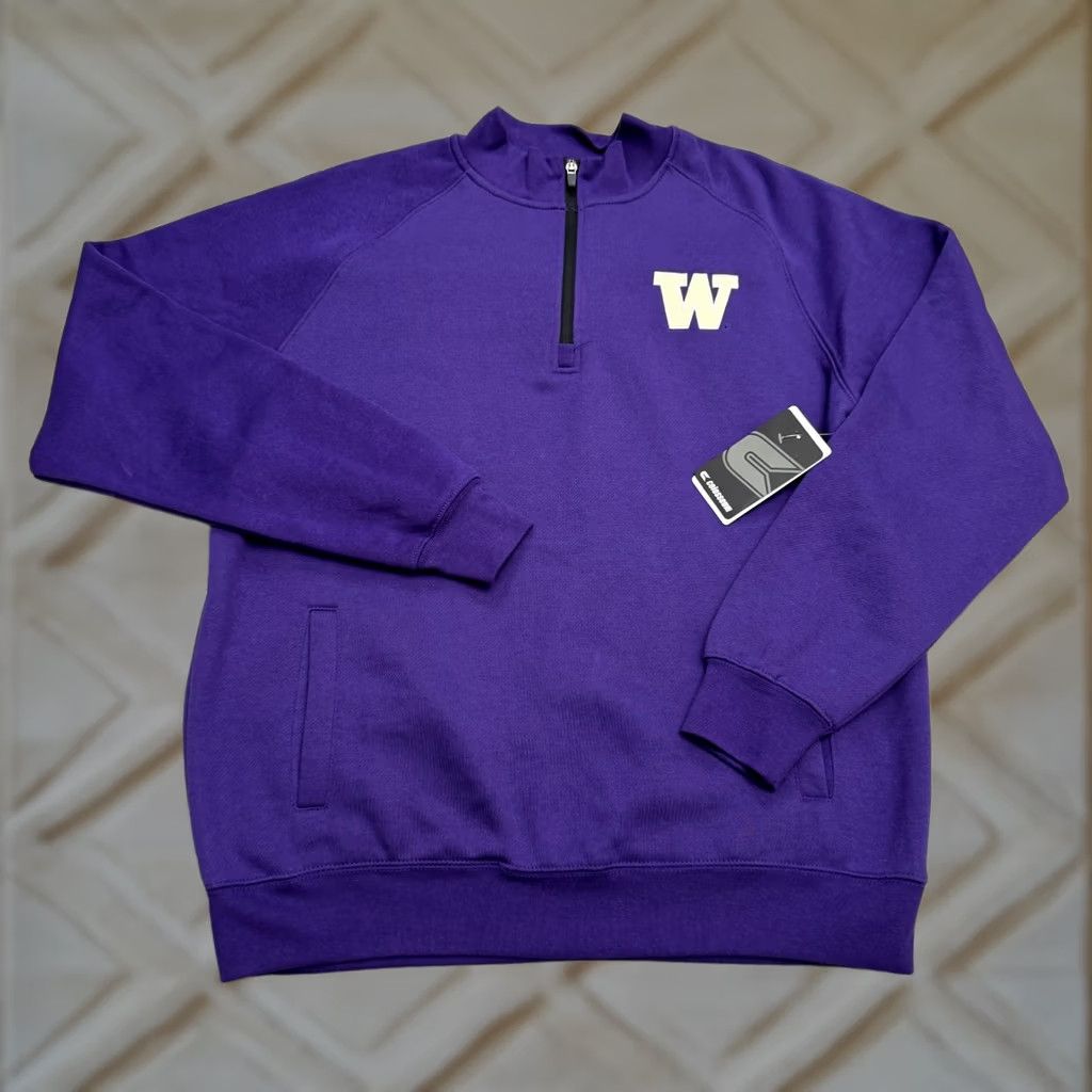 Vintage Colosseum Purple 1/4 Zip Pullover Sweatshirt Mens L NWT Collegiate, Outdoor, Sports, Mock Neck, Fleece, Zip, Logo, Long Sleeve, Regular Fit Size US L / EU 52-54 / 3 - 1 Thumbnail