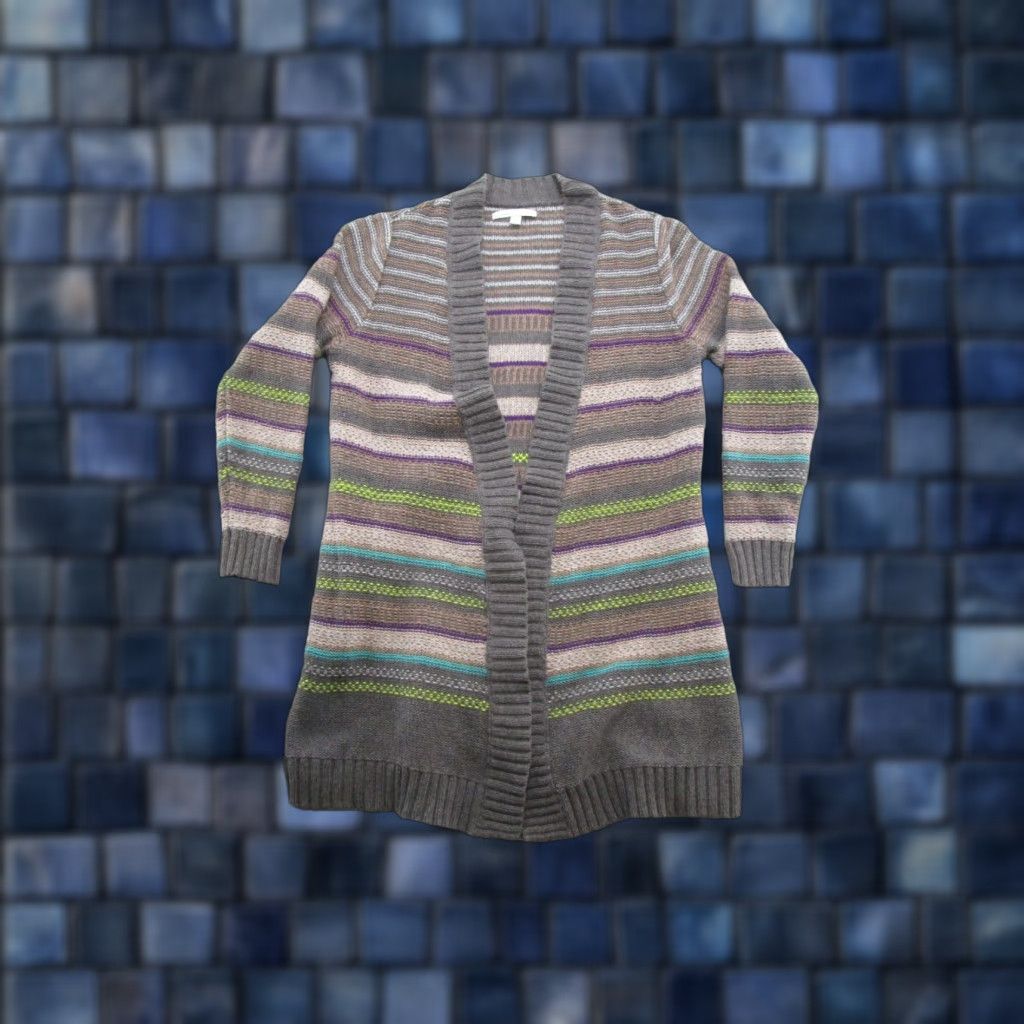 Old Navy Old Navy Striped Knit Cardigan Sweater 2XL Womens Open Front Lambswool Colorful Size XXL / US 16-18 / IT 52-54 - 1 Thumbnail