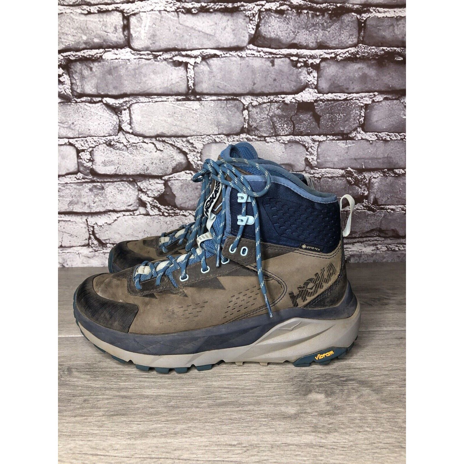 Hoka Men's Hoka One One Kaha GTX Gore-Tex Blue & Gray Mid Hiking Size US 8 / IT 38 - 8 Thumbnail
