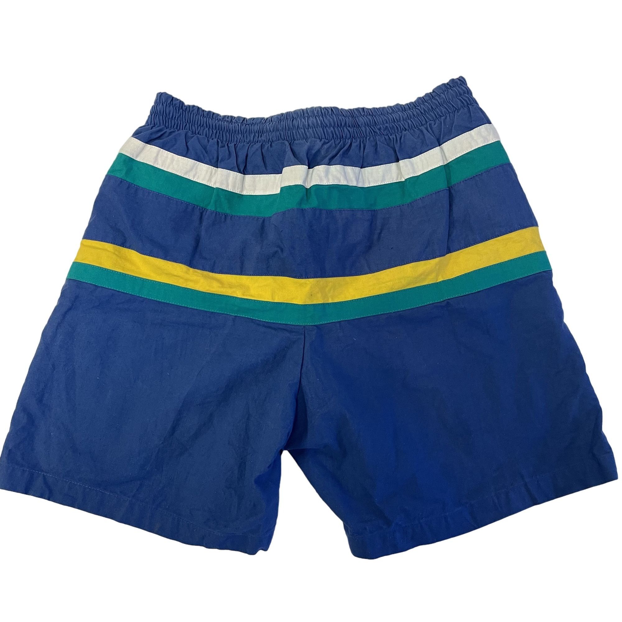 Unkwn Vtg Pipeline Blue Swim TRUNKS Yellow STRIPE Beach Shorts | Grailed