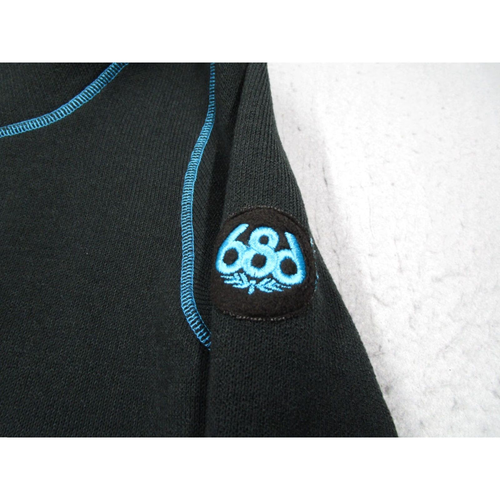 686 686 Hoodie Women Medium Blue Pullover Fleece All Seasons Hooded Pockets Logo Regular Size: M Size M / US 6-8 / IT 42-44 - 3 Thumbnail