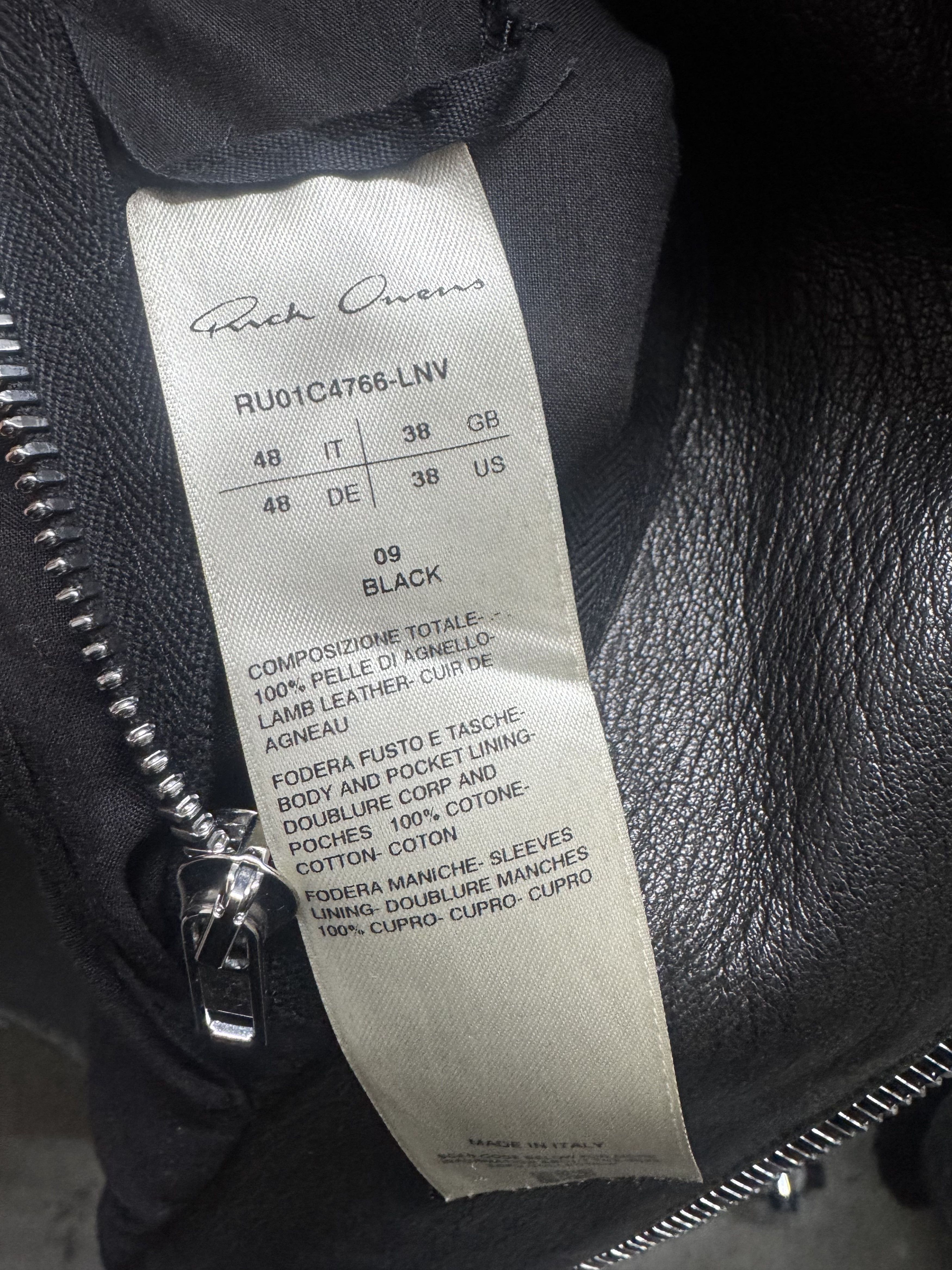 Rick Owens Rick Owens FW03 Brad Black Leather Zip Jacket – SOPU SYS 23 Size US S / EU 44-46 / 1 - 2 Thumbnail