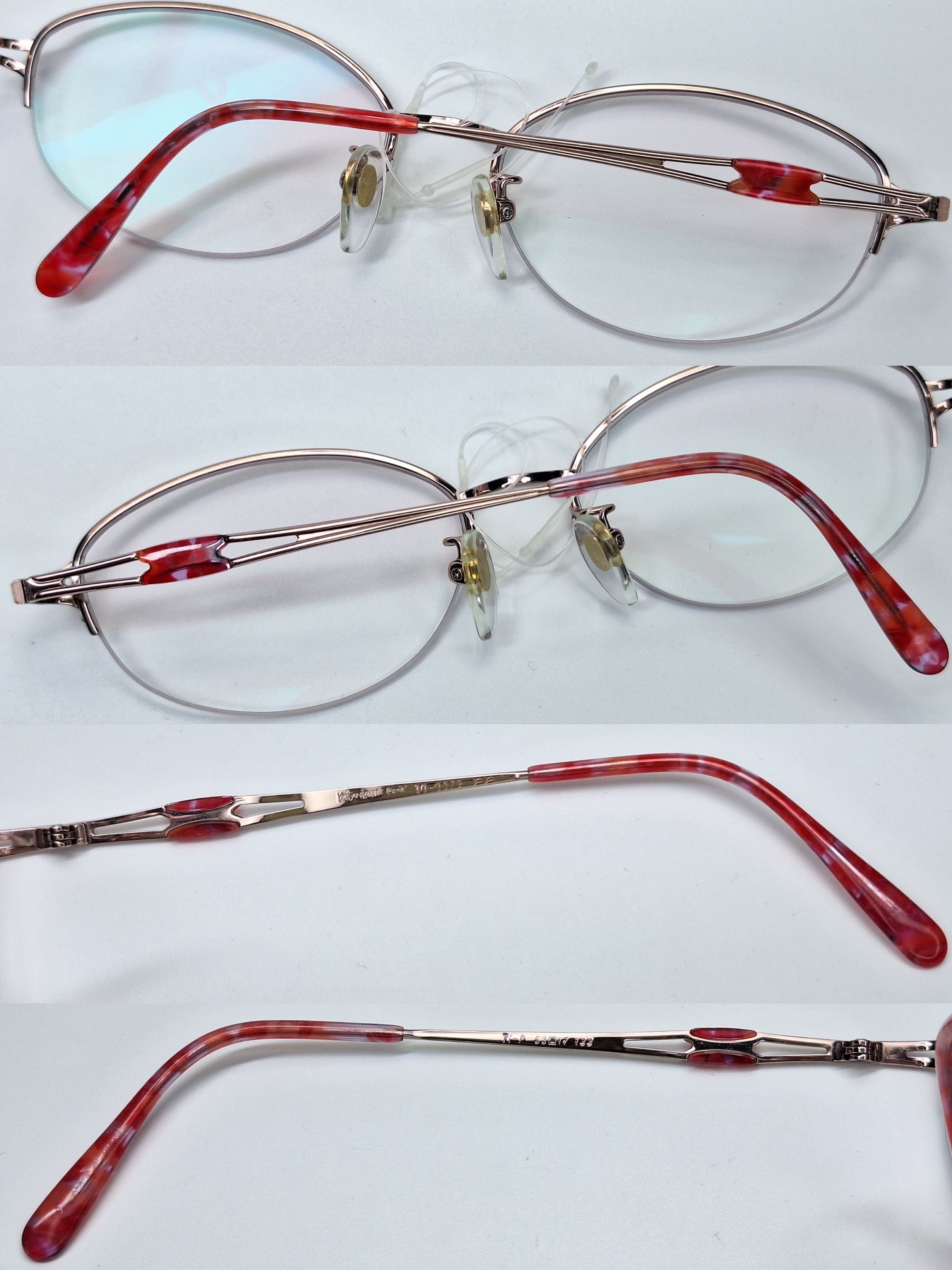 Yves Saint Laurent Yves Saint Laurent 30-0079 PureTitan Half-Rimless Eyeglasses Size ONE SIZE - 3 Thumbnail