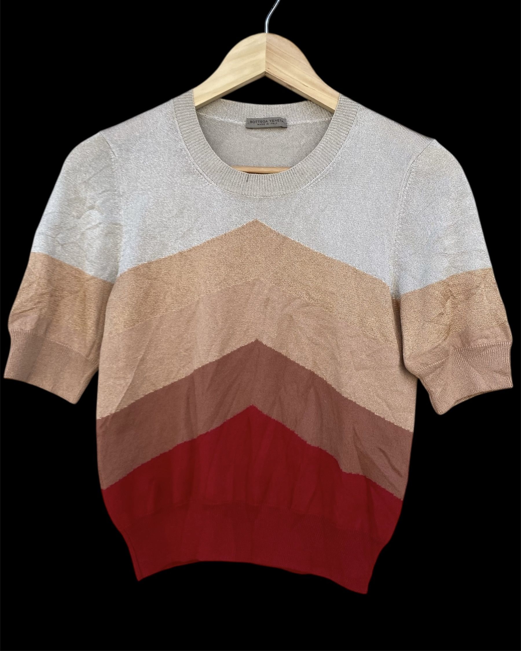 Bottega Veneta Bottega veneta horizontal stripe short sleeve sweater Size M / US 6-8 / IT 42-44 - 1 Thumbnail