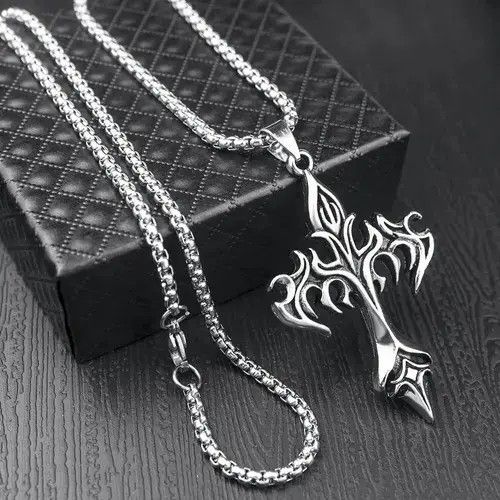 Other Cross Pendant Stainless Steel Chain Necklace Size ONE SIZE - 6 Thumbnail