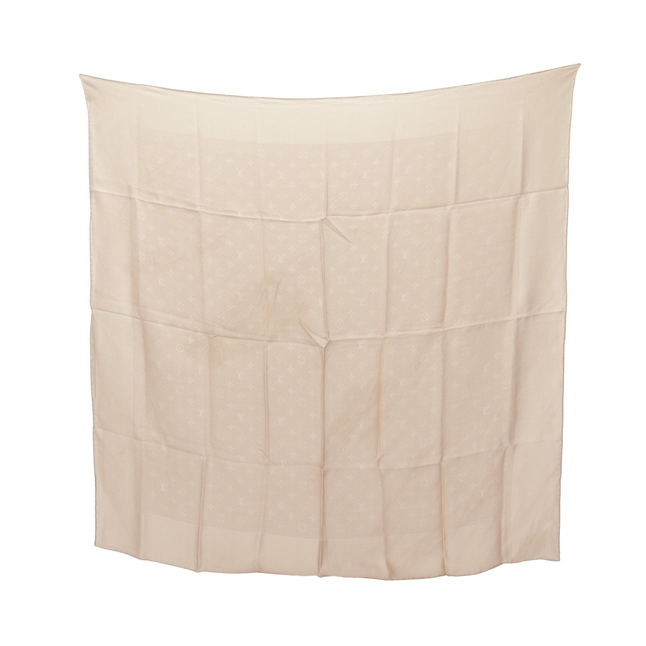 Louis Vuitton Louis Vuitton Carré Monaco Monogram Scarf Silk Beige Size ONE SIZE - 1 Thumbnail