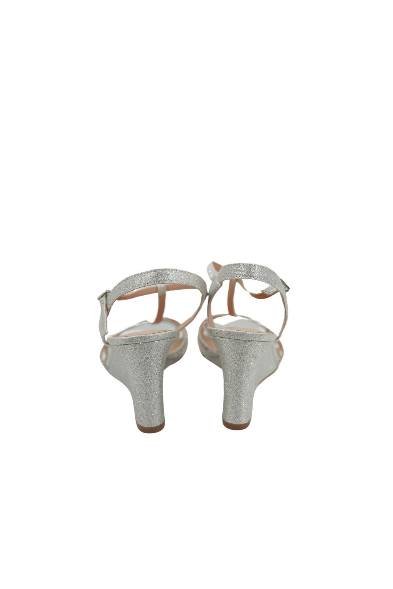 Designer Lauren Lorraine Silver Studded Heels Size 7.5 Size US 7.5 / IT 37.5 - 2 Thumbnail