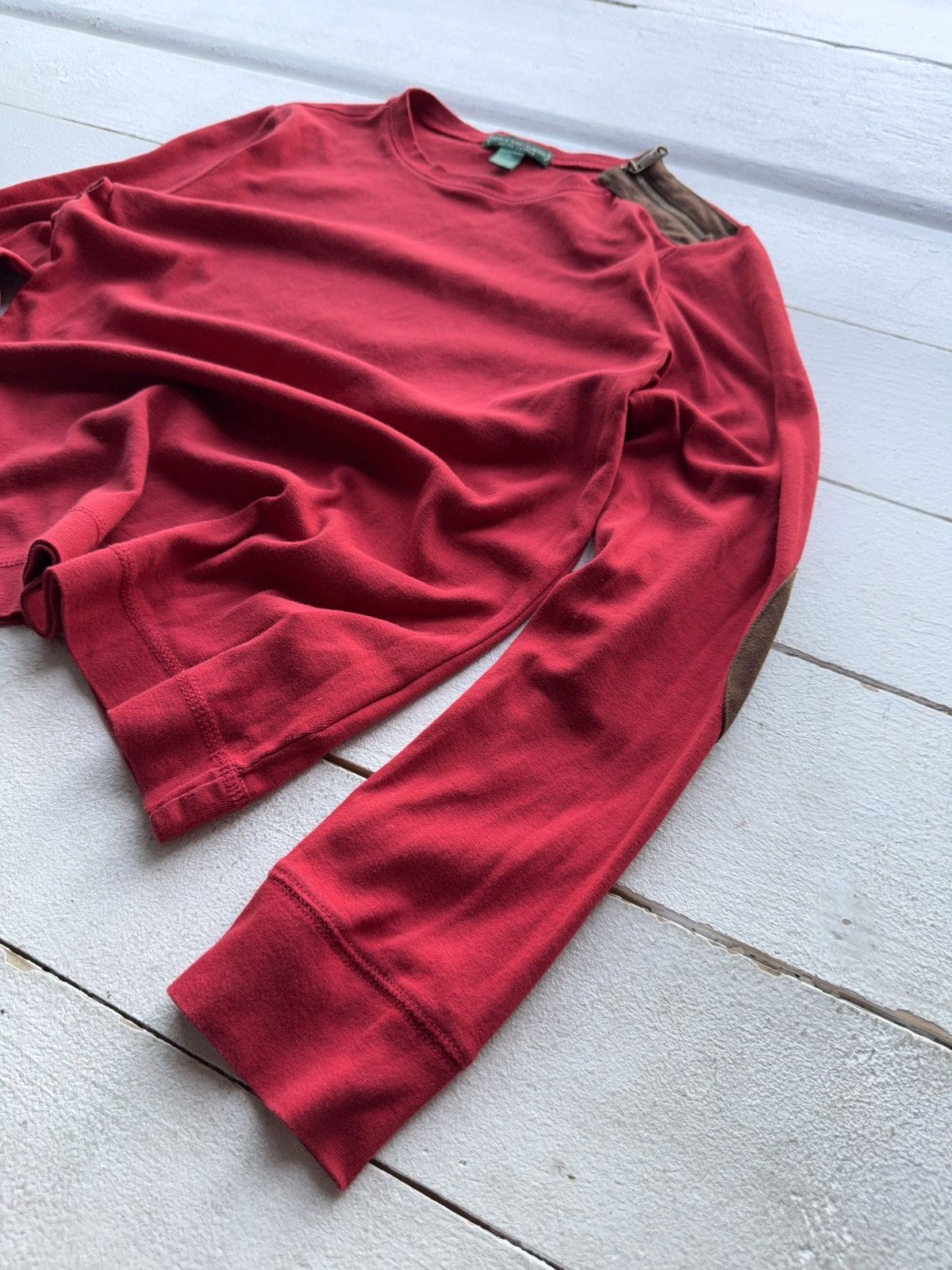 Polo Ralph Lauren Vintage Ralph Lauren Jeans Co Red Sweatshirt Zip Shoulder Size M / US 6-8 / IT 42-44 - 3 Thumbnail