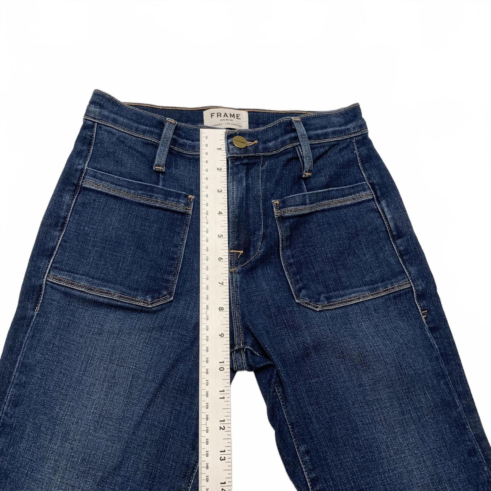 Frame FRAME Le Bardot Crop Flare Jeans Women 23 UK 4 Blue Denim Size 23" - 7 Thumbnail