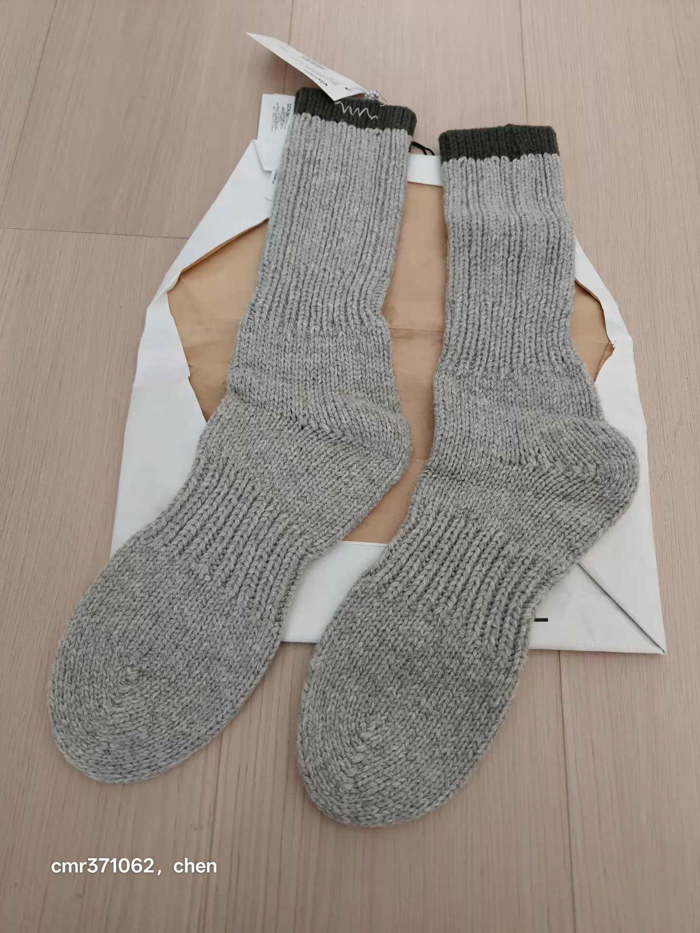 Visvim visvim 22AW Achilles Hand Knit 100% Wool Grey ML Socks Size ONE SIZE - 2 Thumbnail