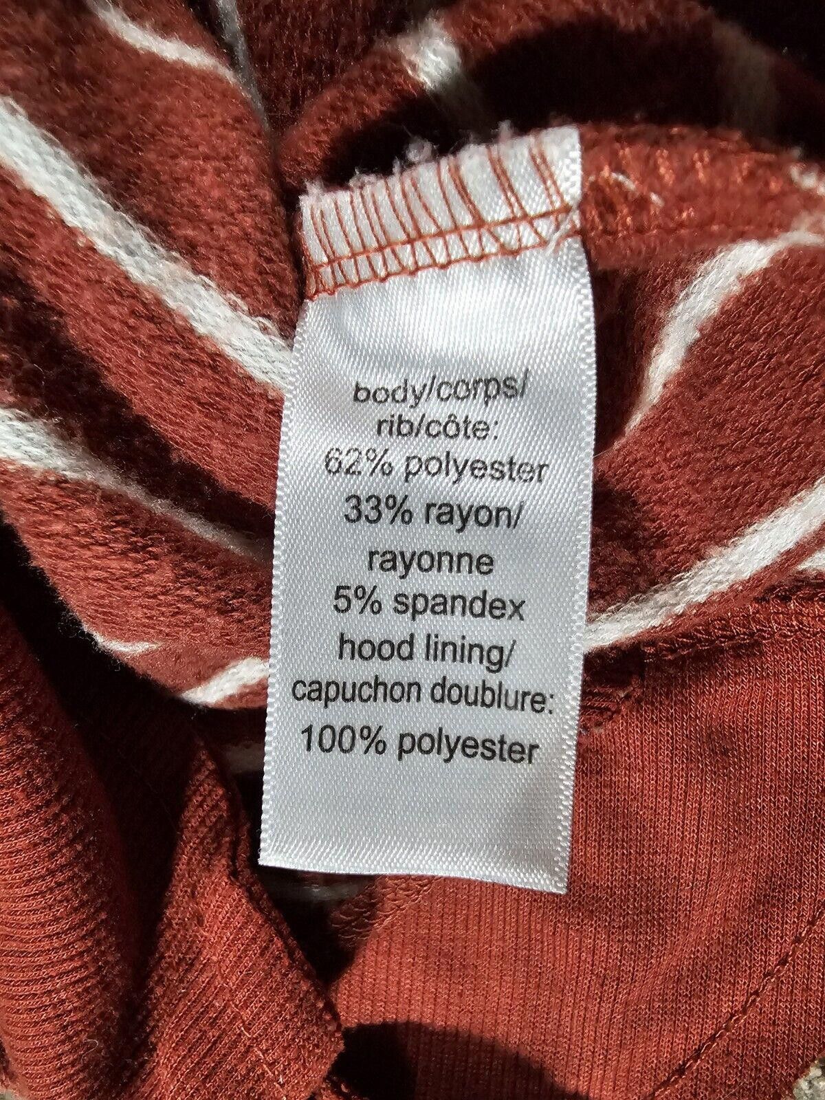 Designer Maurices red/orange striped sherpa hood hoodie Medium Size M / US 6-8 / IT 42-44 - 8 Thumbnail