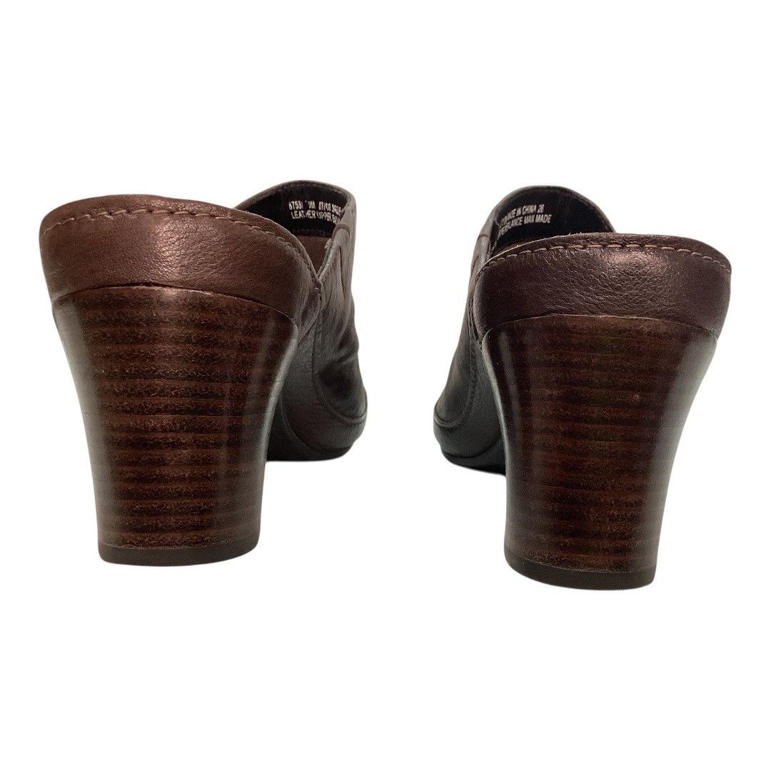 Clarks Clarks Artisan Brown Leather Heeled Mules Clogs Slip on Shoe Size US 9 / IT 39 - 4 Thumbnail