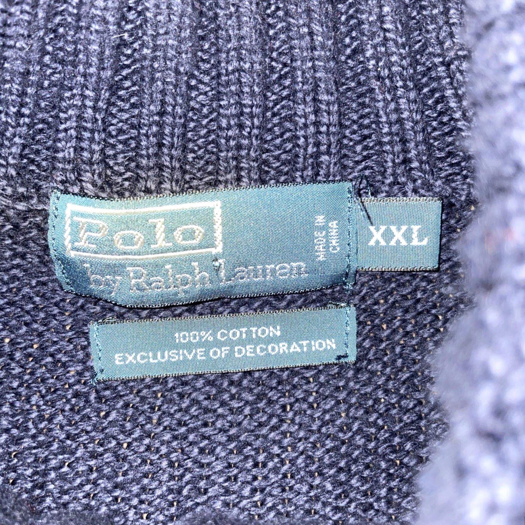 Polo Ralph Lauren POLO RALPH LAUREN Sweater Half Zip Men 2XL Blue Knit Pullover Size US XXL / EU 58 / 5 - 3 Thumbnail