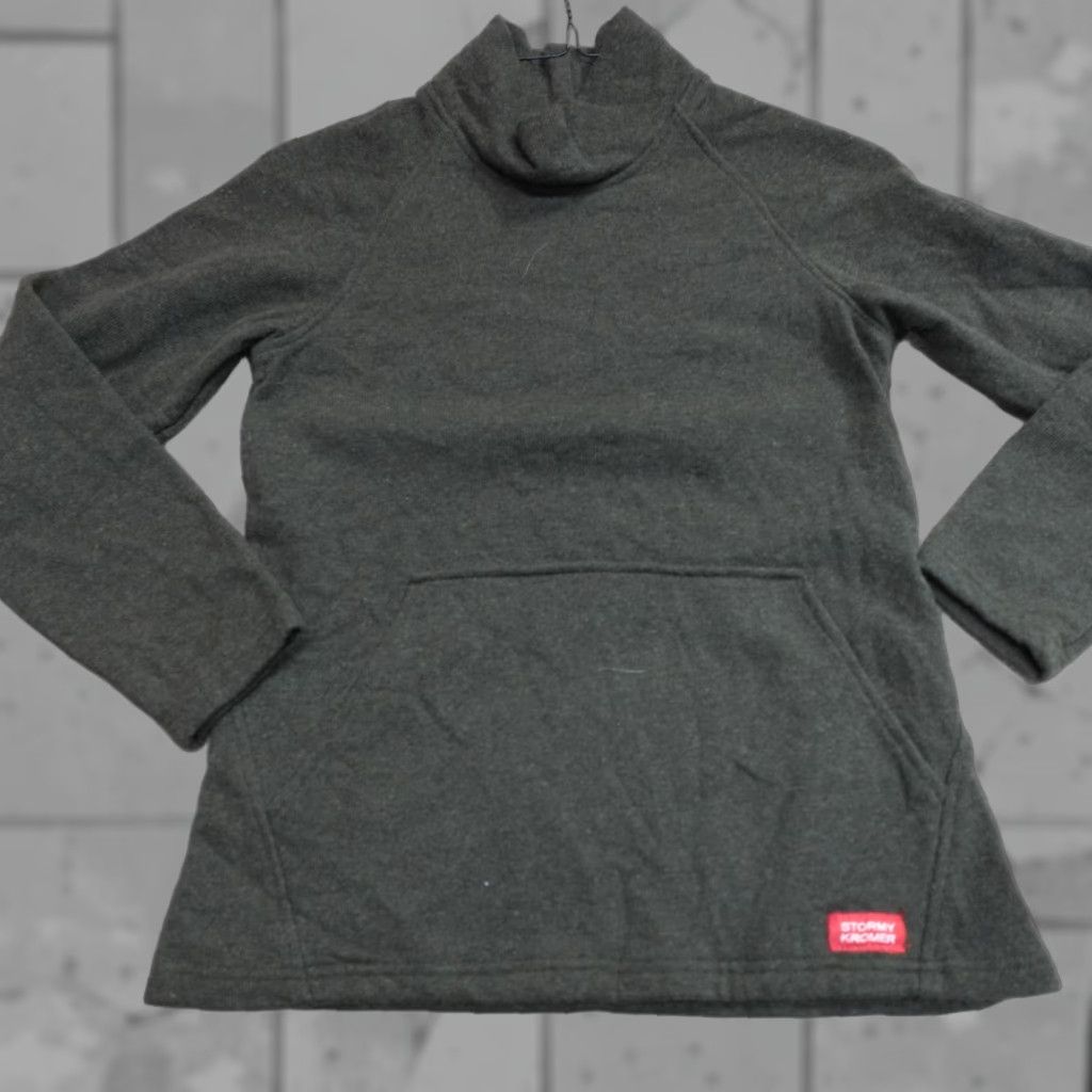 Vintage VINTAGE Stormy Kromer Womens Sweater Small Green Mock Neck Kangaroo Pocket Wool Blend Pullover Knitted Wool Blend Womens Sizes Size S / US 4 / IT 40 - 1 Thumbnail