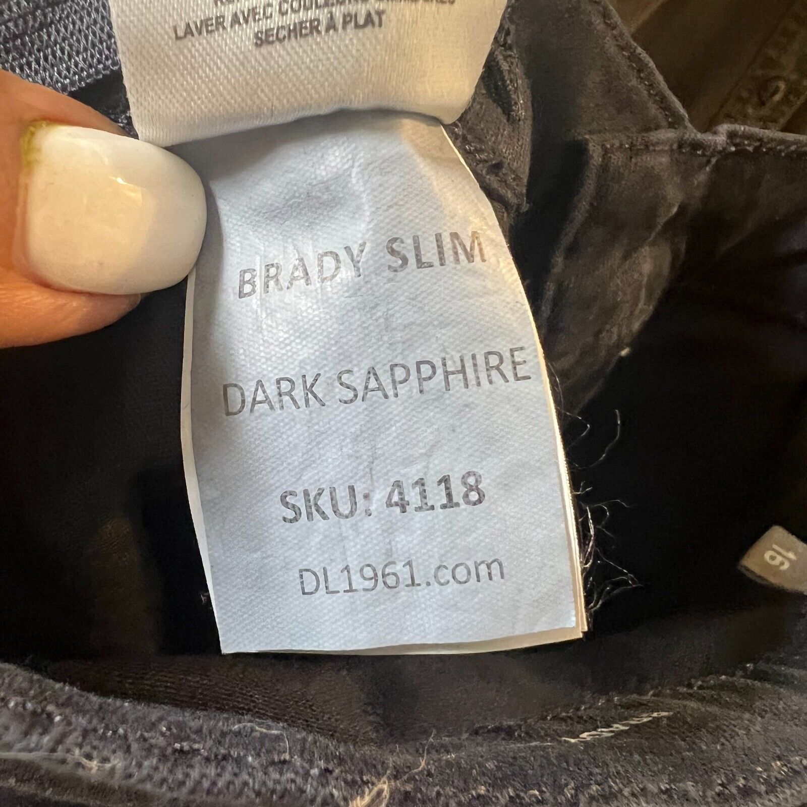 DL1961 DL1961 Womens Black Dark Sapphire Brady Slim Casual Jeans 16 Size 38" / US 16 / IT 52 - 10 Thumbnail