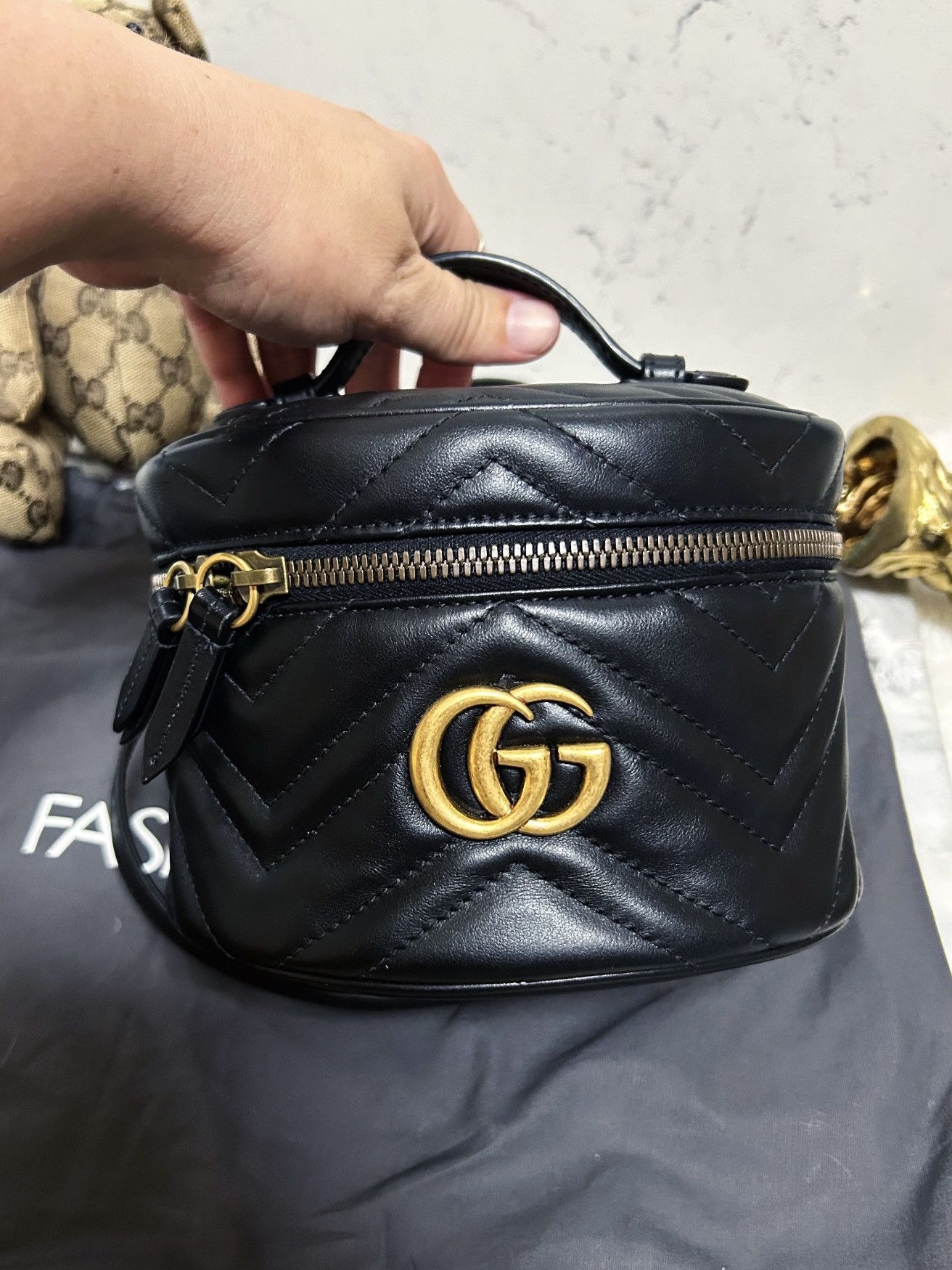 Gucci Authentic Gucci Matelasse Chevron GG Marmont Top Handle Bag Size ONE SIZE - 3 Thumbnail