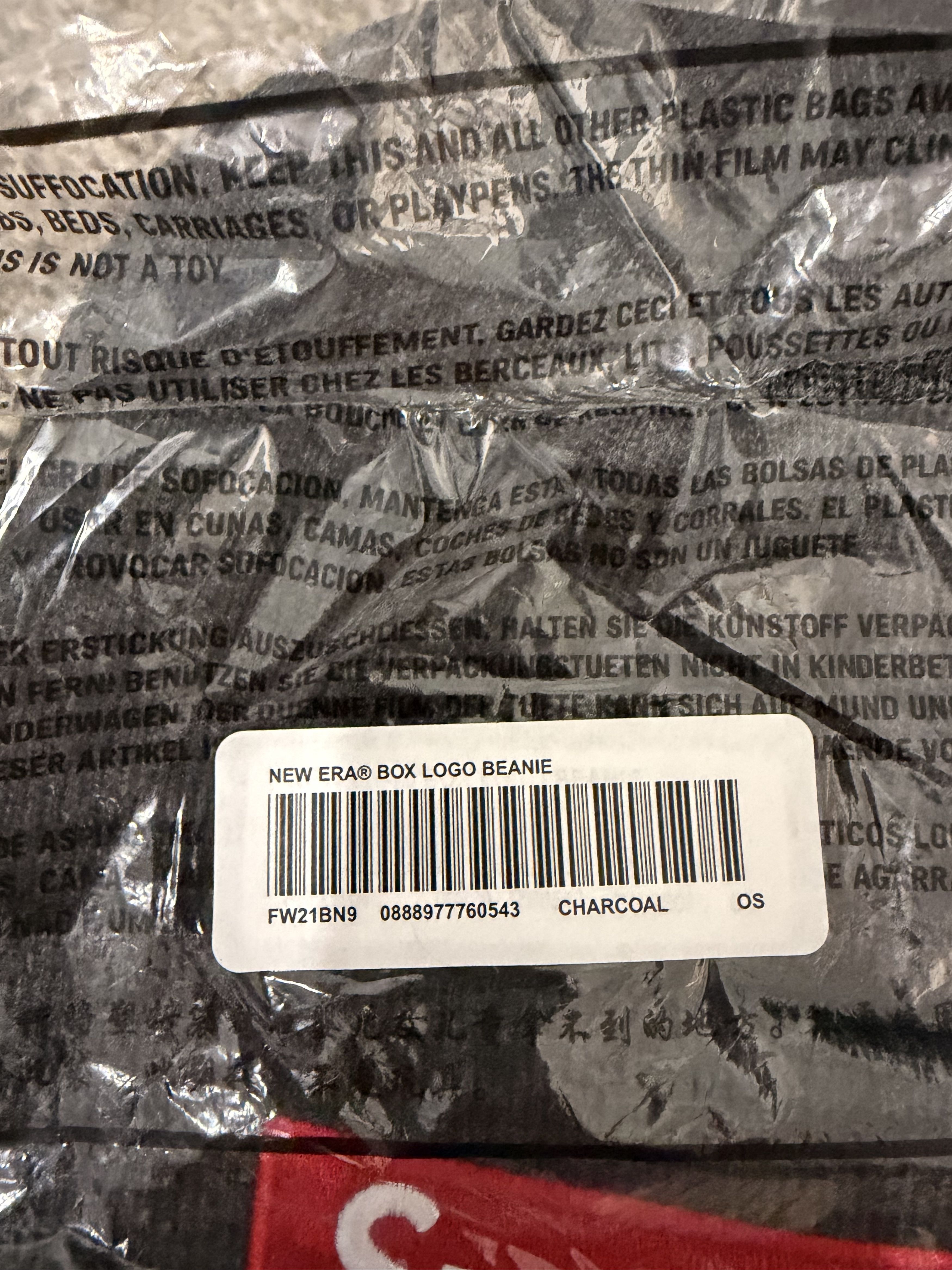 Supreme Supreme New Era Box Logo Beanie (FW21) Charcoal Size ONE SIZE - 4 Thumbnail