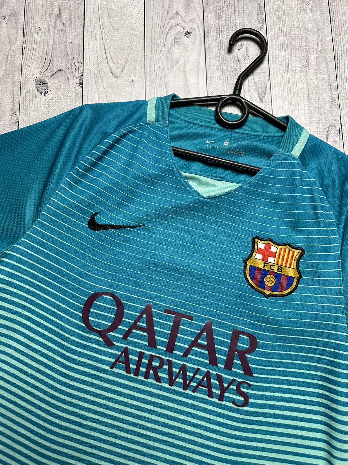Nike × Vintage Vintage Nike Barcelona soccer jersey away rare green (Shorts Size US M / EU 48-50 / 2 - 6 Thumbnail