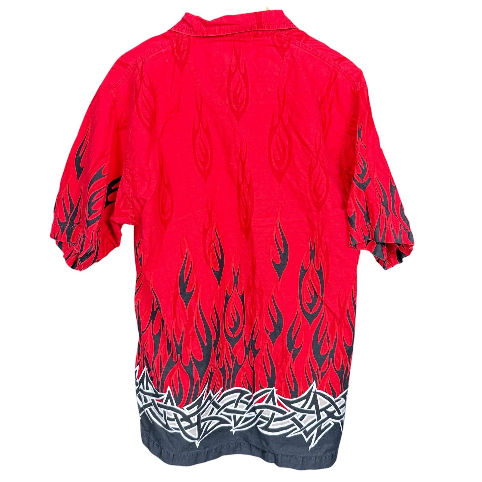 Other Vintage Y2K No Boundaries Flame Shirt Mens Medium Red Black Size US M / EU 48-50 / 2 - 2 Thumbnail