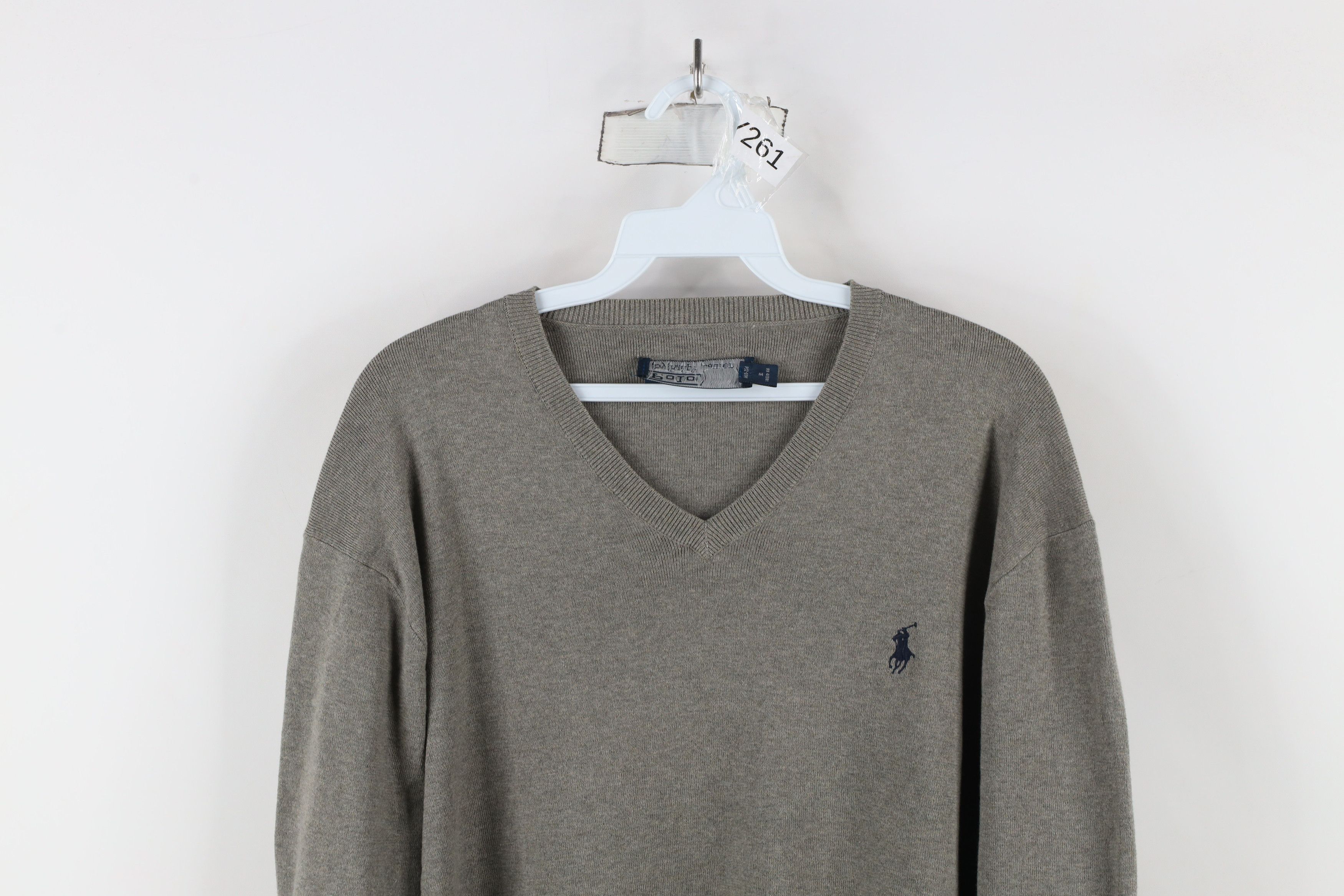 Ralph Lauren × Vintage Vintage 90s Ralph Lauren Knit V-Neck Sweater Heather Gray Size US XL / EU 56 / 4 - 2 Thumbnail