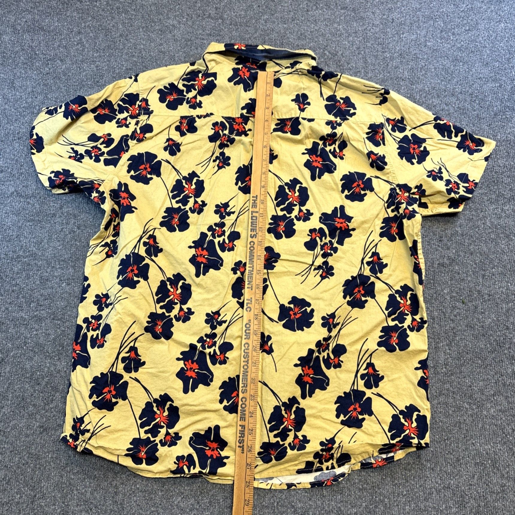 Hurley Hurley Button-Down Shirt Hawaiian Cotton Spandex Yellow Men XL Short Sleeve Shirt Size US XL / EU 56 / 4 - 6 Thumbnail