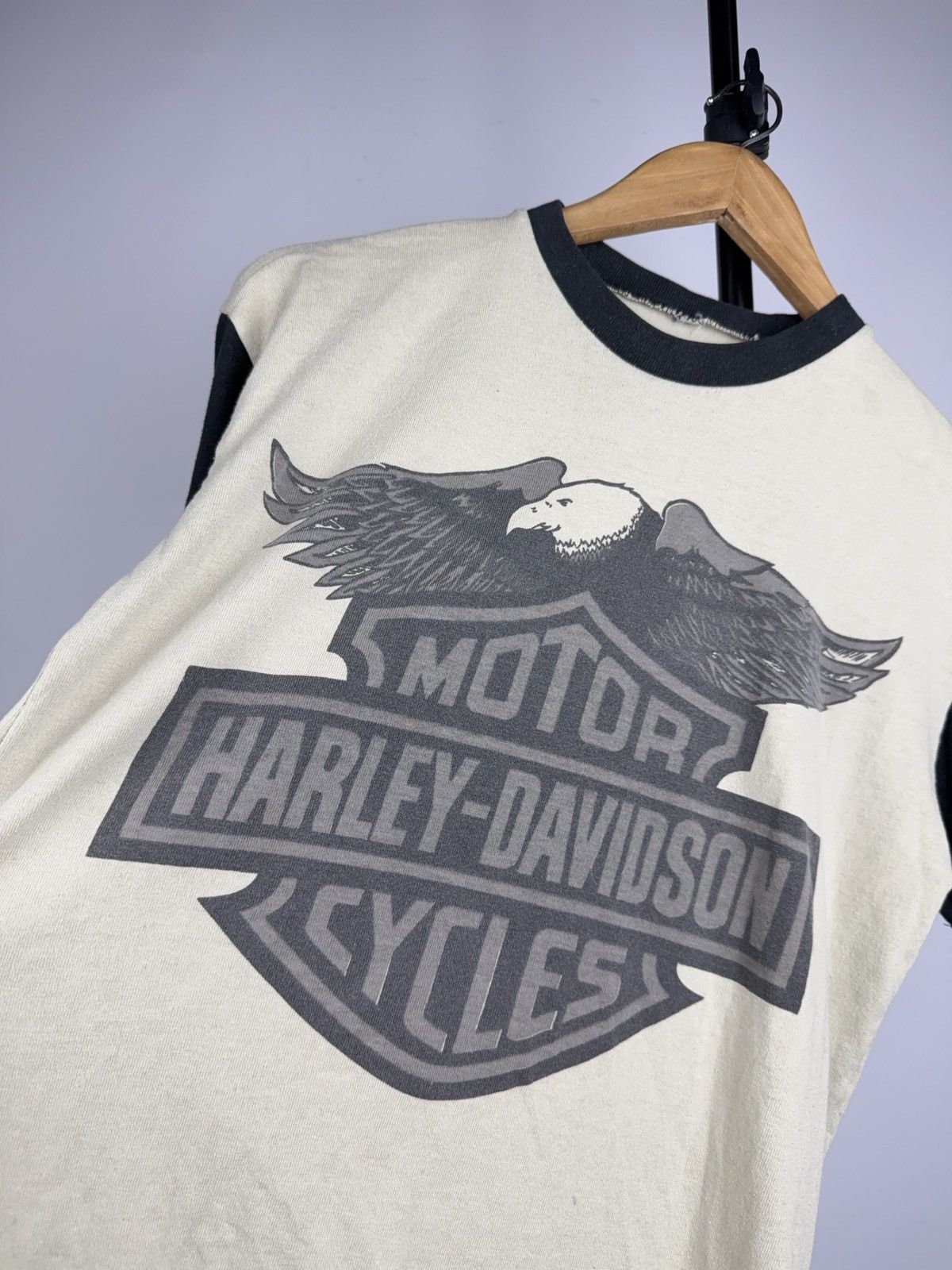 Harley Davidson Vintage 90s Harley Davidson Eagle Ringer Moto Biker T Shirt Size US S / EU 44-46 / 1 - 4 Thumbnail