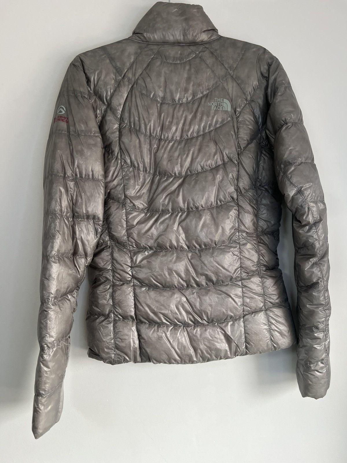 The north face puffer jacket xs grey translucent