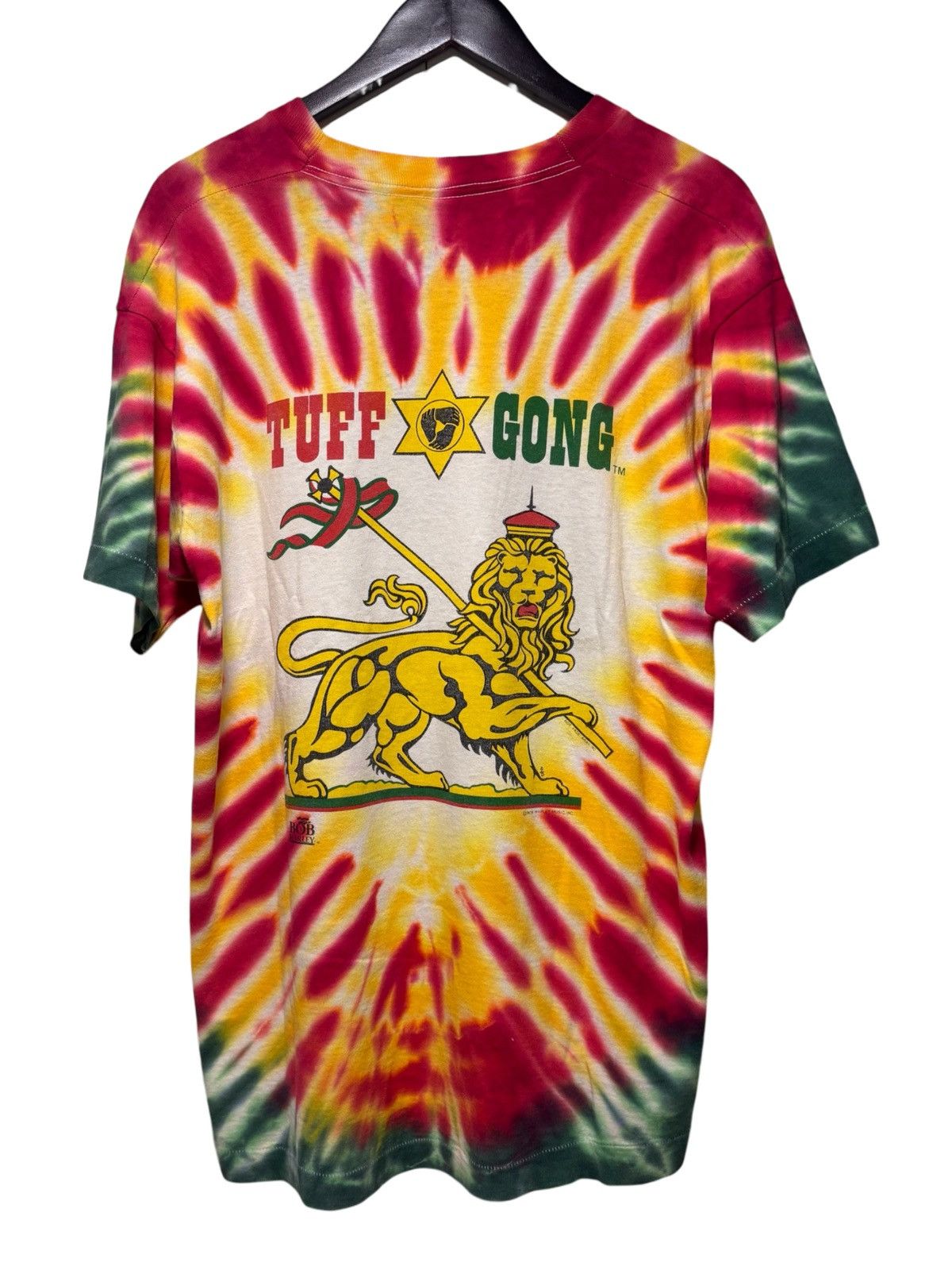 Fruit Of The Loom Vintage 1990 Bob Marley Tie Dye Tuff Gong Rap Size US L / EU 52-54 / 3 - 6 Thumbnail